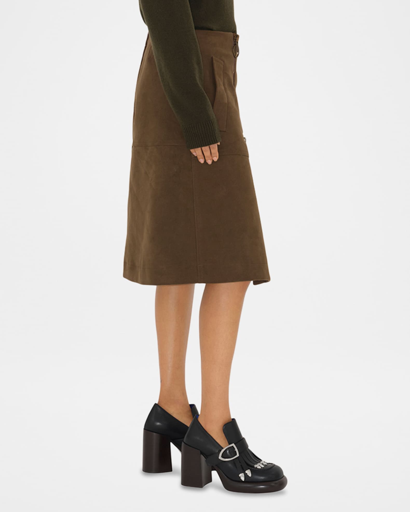 Burberry Zip Moleskin Skirt | Neiman Marcus