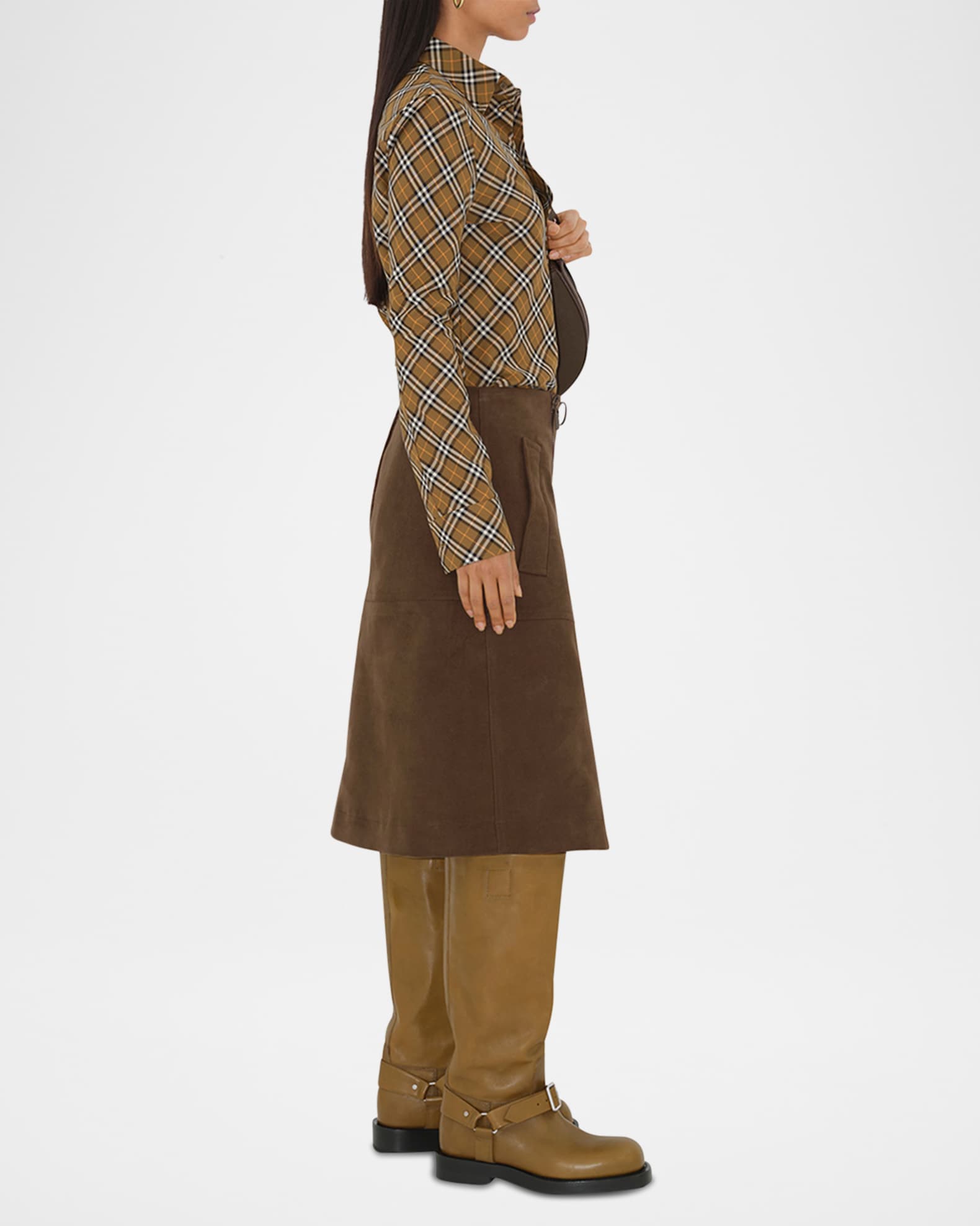 Shrunken Check Button Down Shirt
