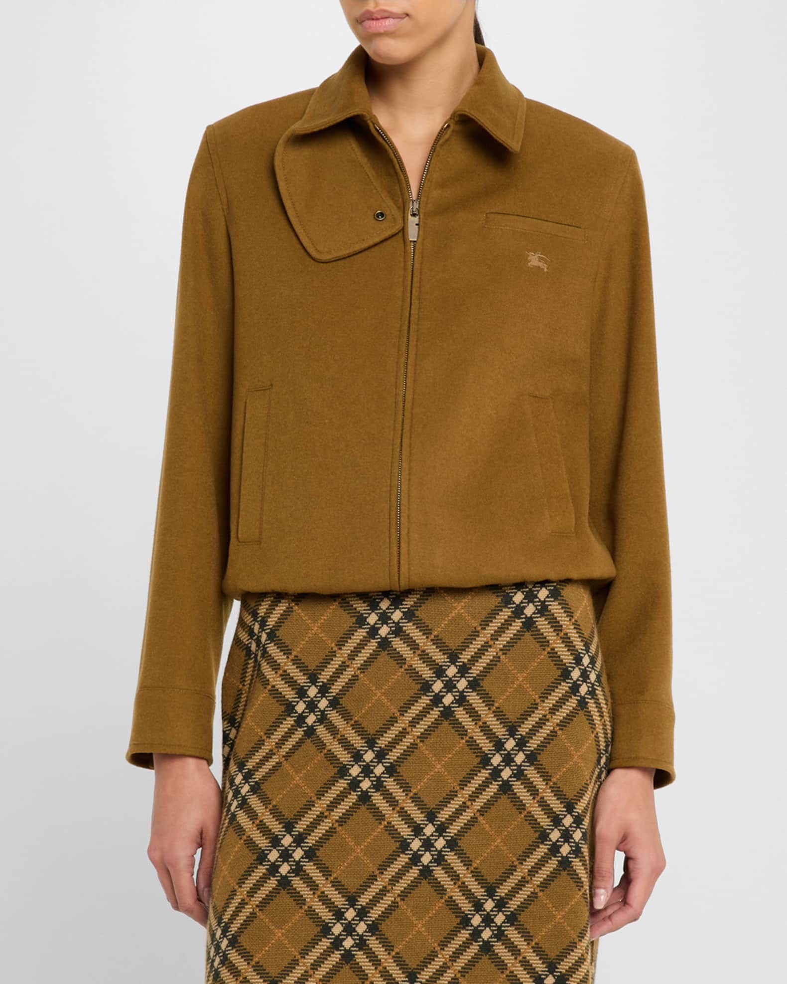 Burberry Cashmere Bomber Jacket | Neiman Marcus