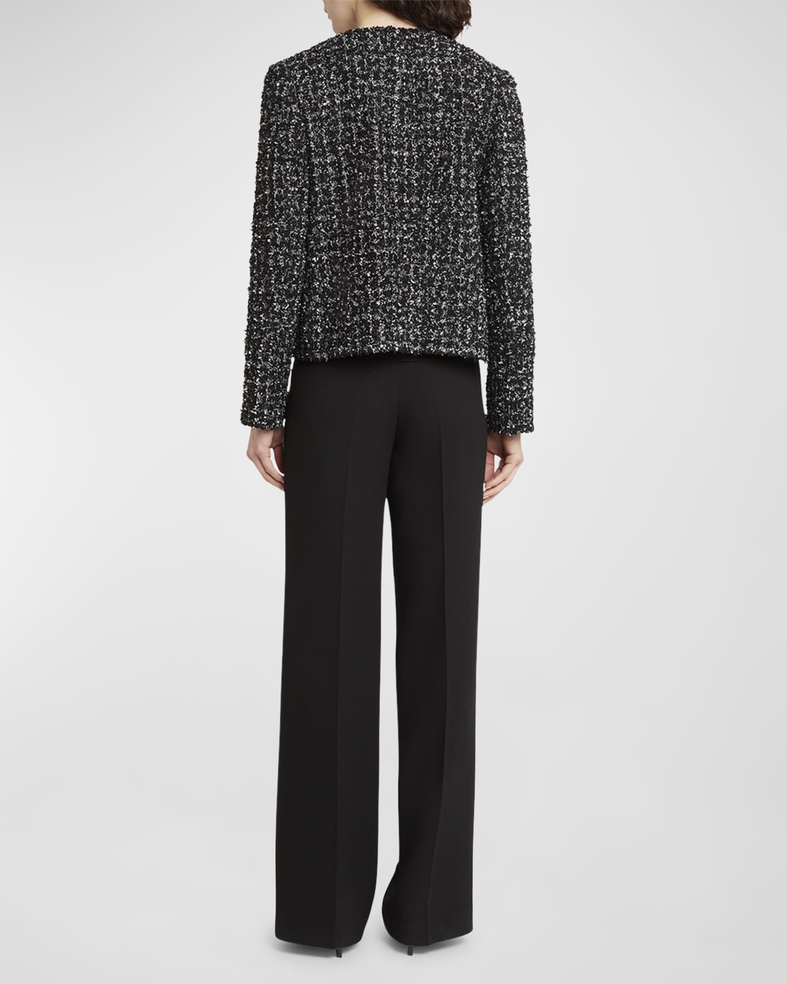 Lurex Lattice Panel Knit Jacket