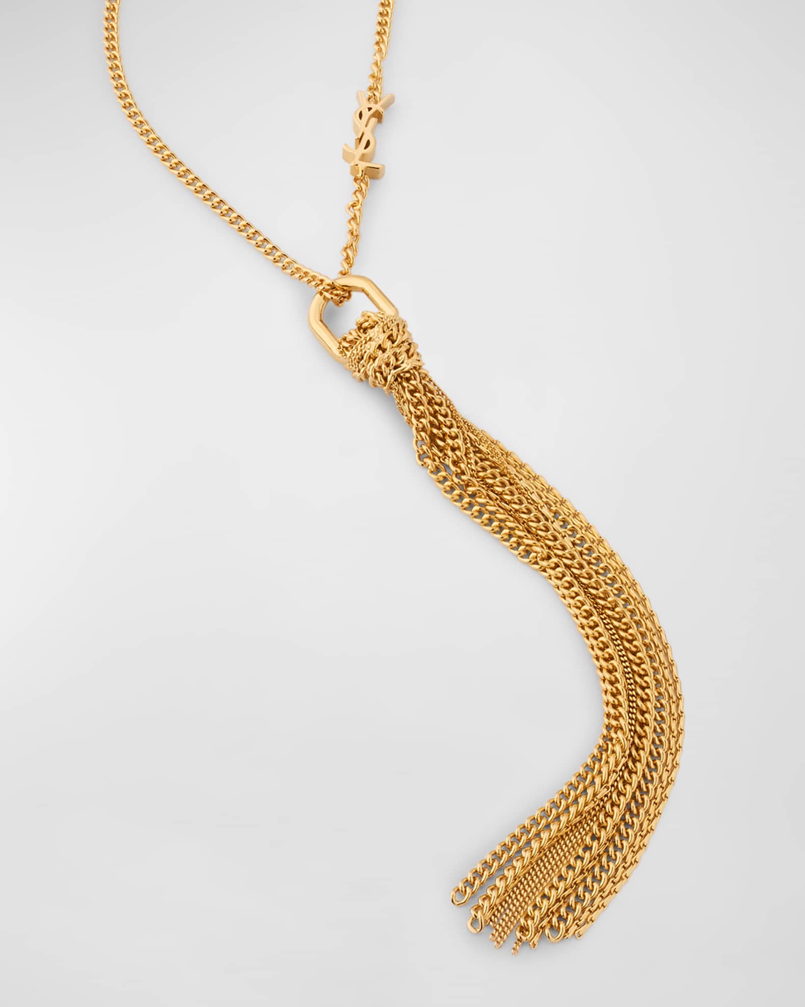 【関税込み】saint laurent CASSANDRE' TASSEL NECKLACE Saint Laurent Cassandre Tassel Necklace in Metal | Saks