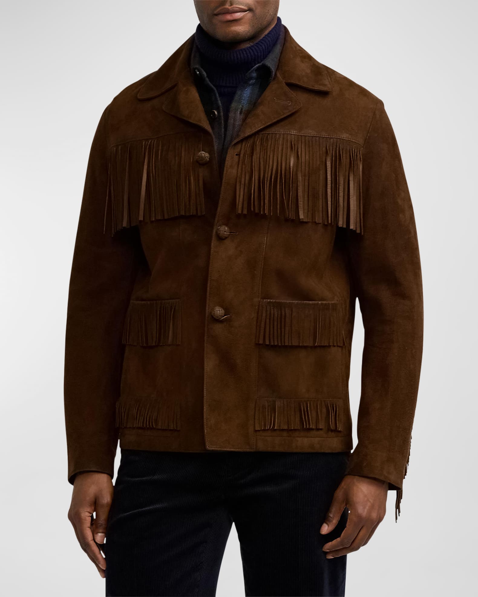 Ralph Lauren Purple Label Men's Fringed Suede Jacket