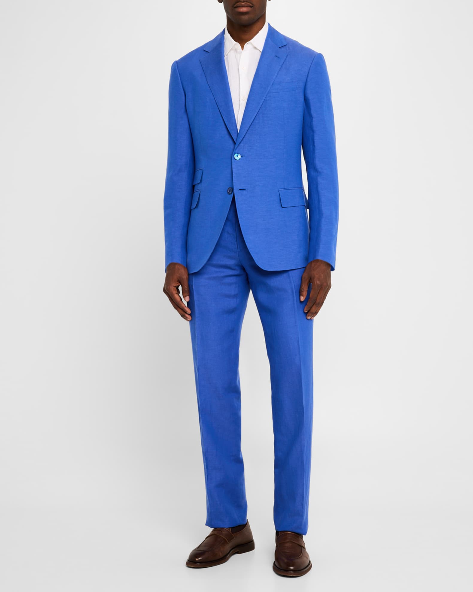 Men's Gregory Hand-Tailored Silk-Linen Trousers 1