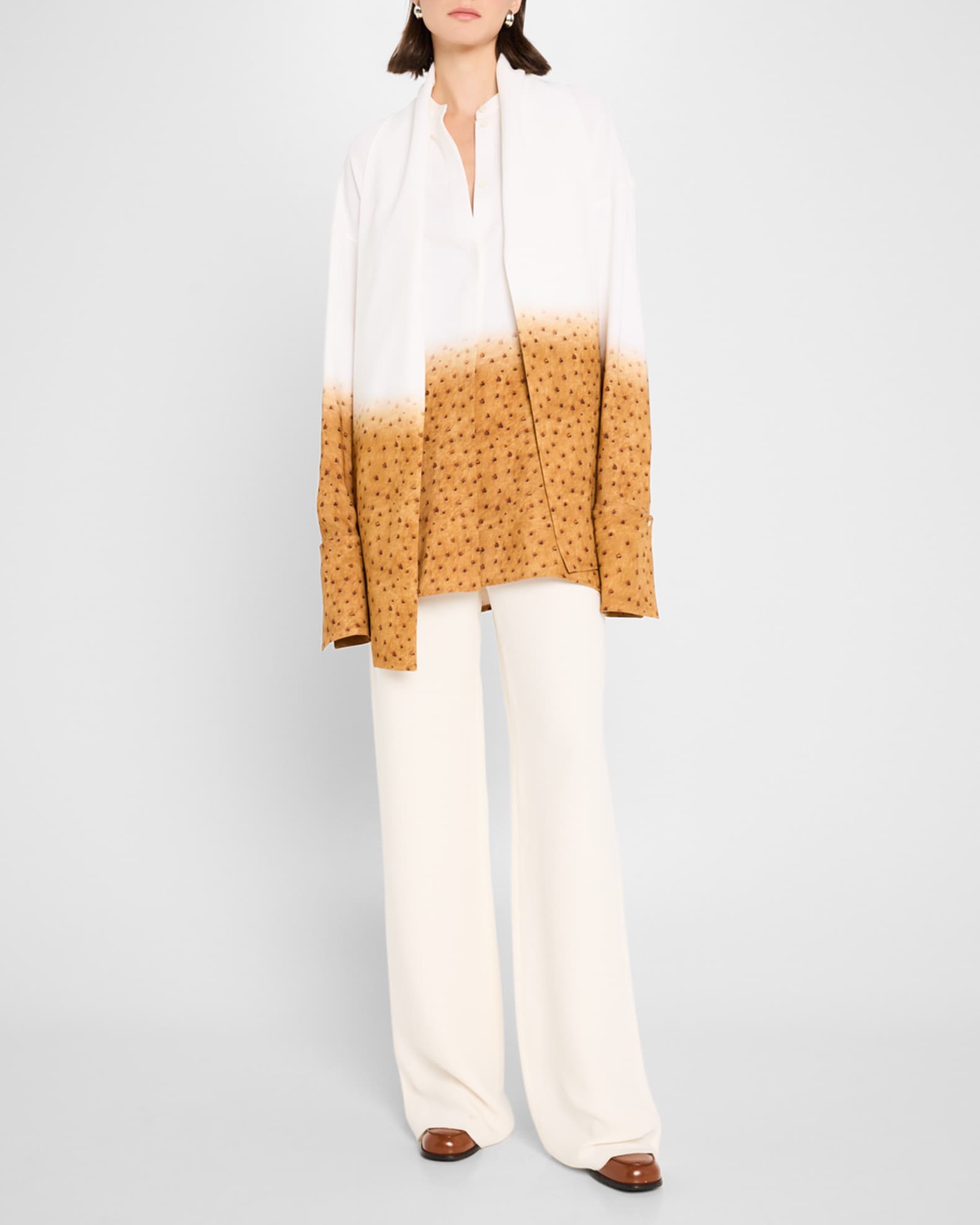 Oversized Shirt In Workwewar Trompe-L'Oeil Print main image 0