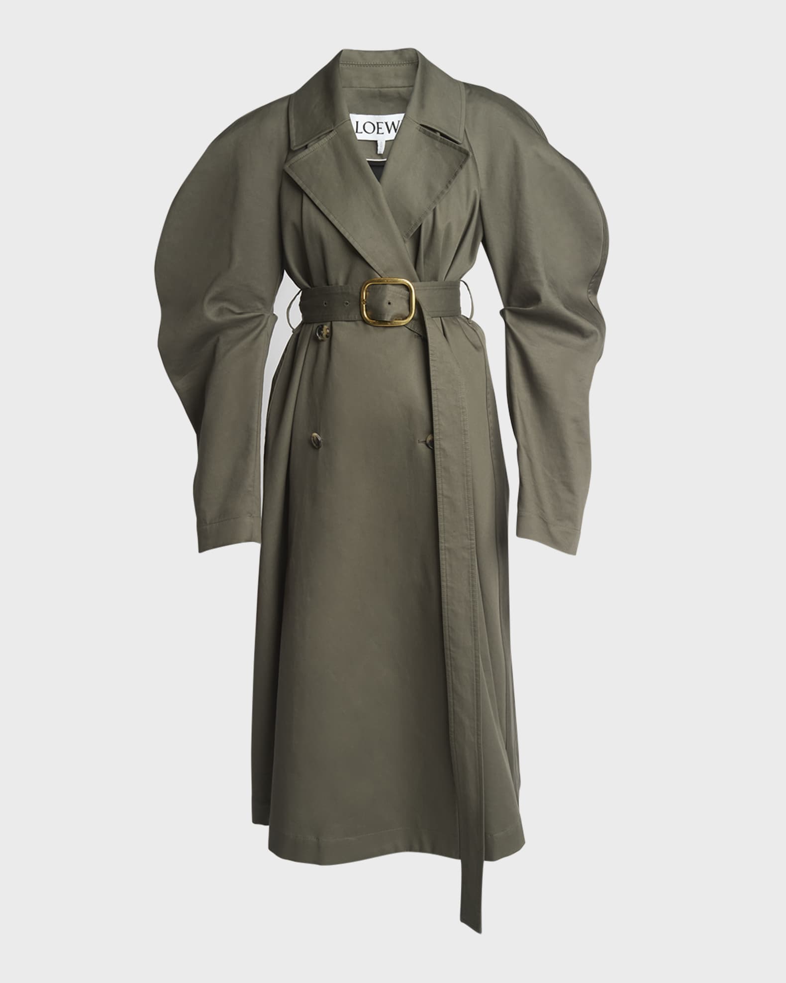 Loewe Circle Trench Coat with Belted Waist Neiman Marcus