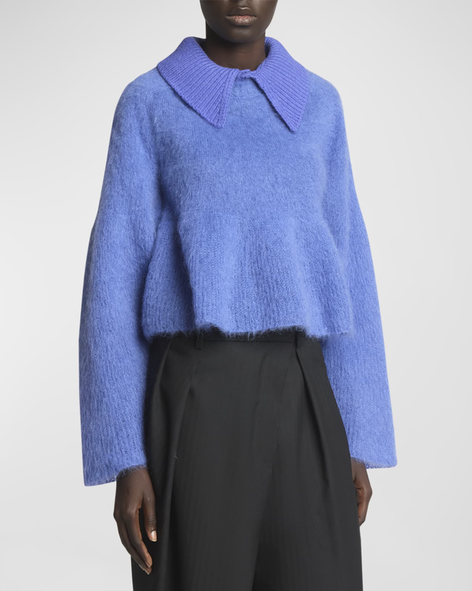 Loewe Wool-Blend Polo Sweater | Neiman Marcus Loewe Wool-Blend Polo Sweater | Neiman Marcus