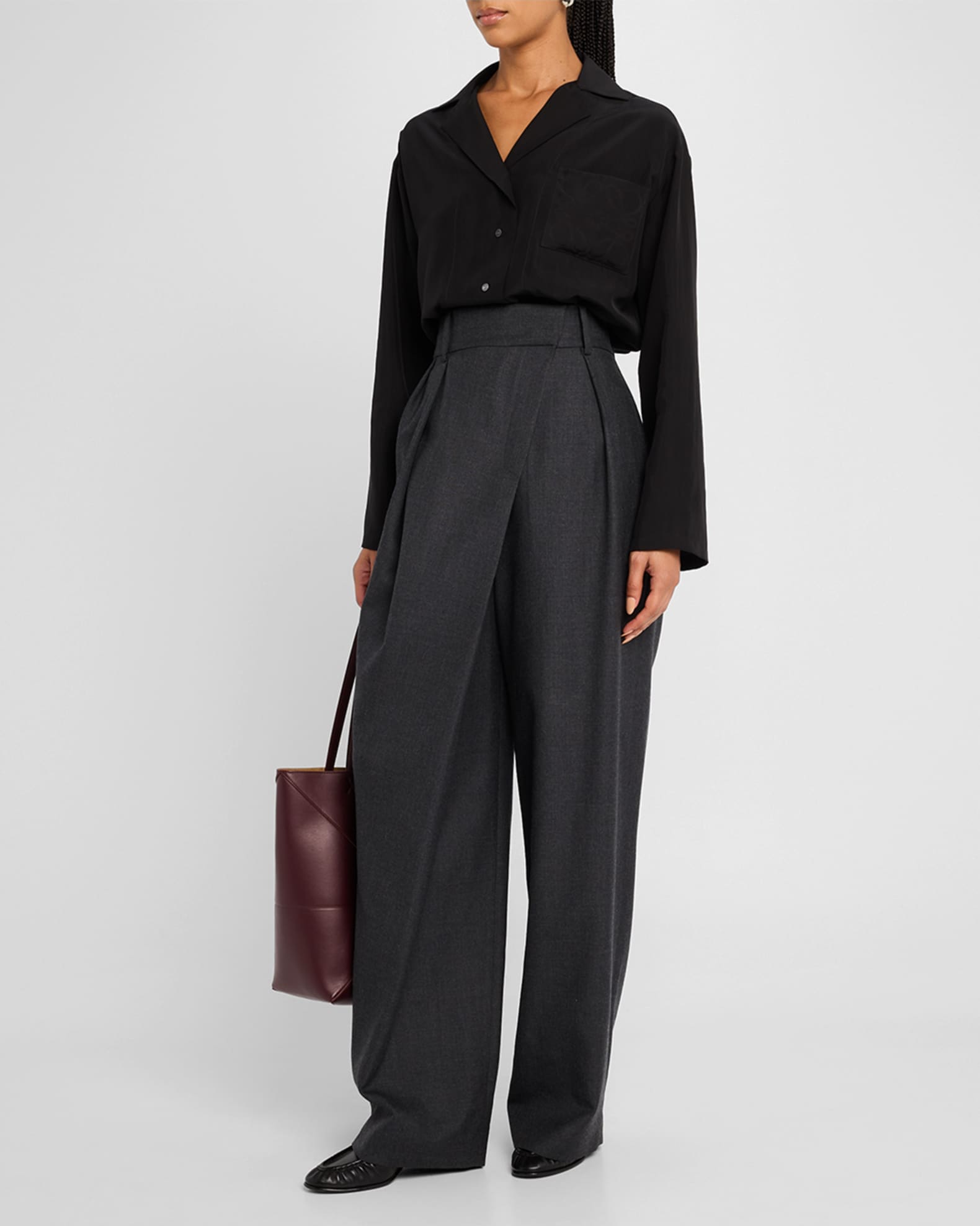 口コミ・レビューで人気商品を探そう Loewe Marcus Neiman | Trousers Wrap Wool-Blend パンツ