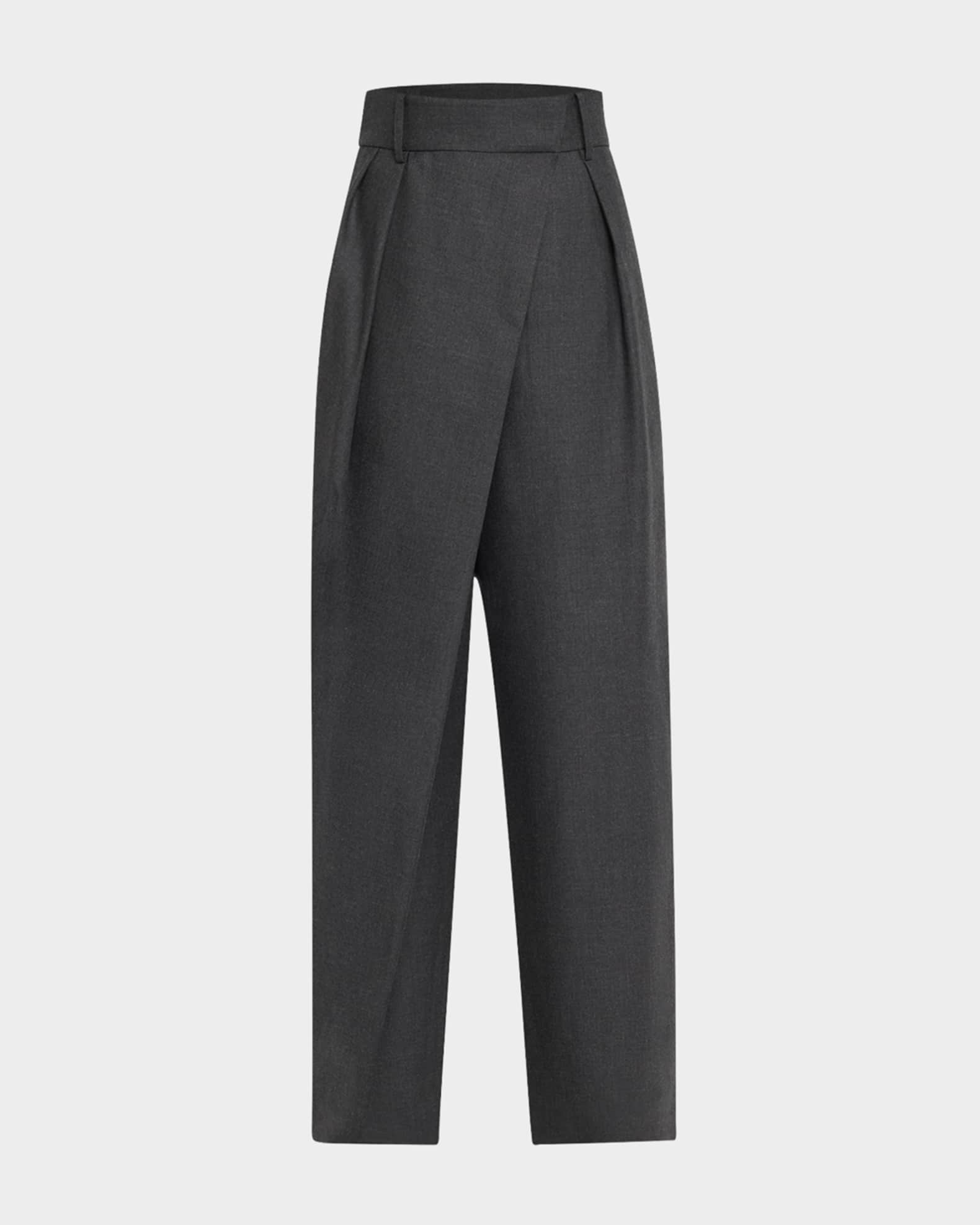 Wool-Blend Wrap Trousers 0