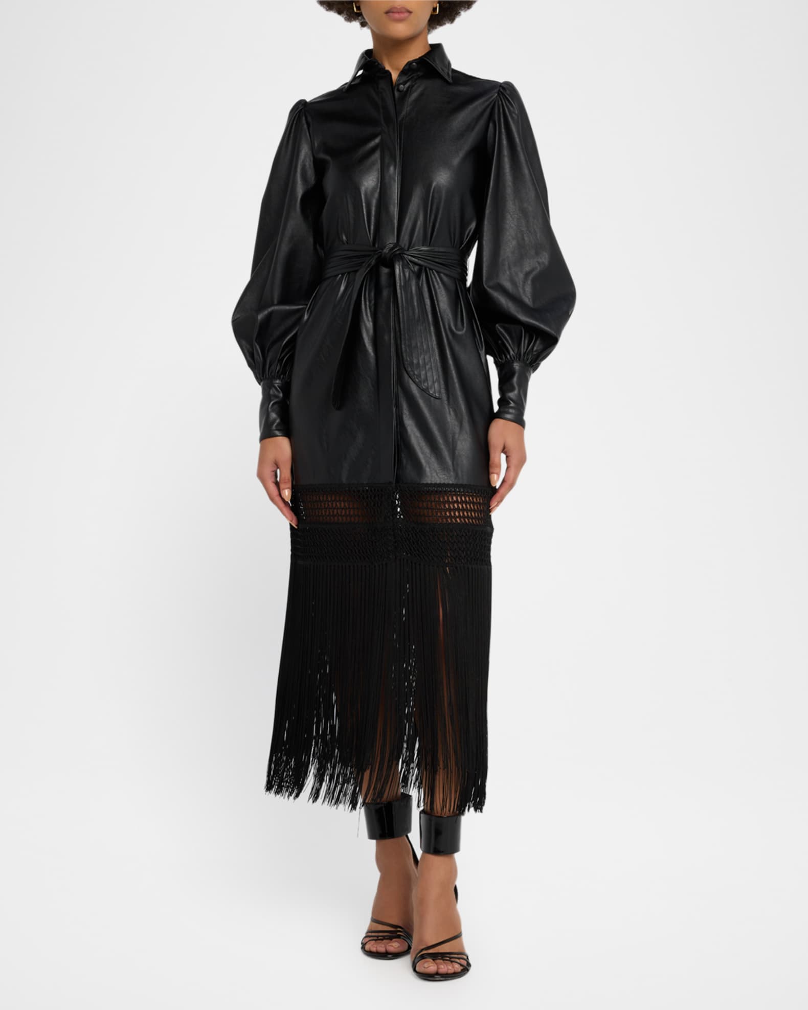 La Victoria Long-Sleeve Fringe Dress 1