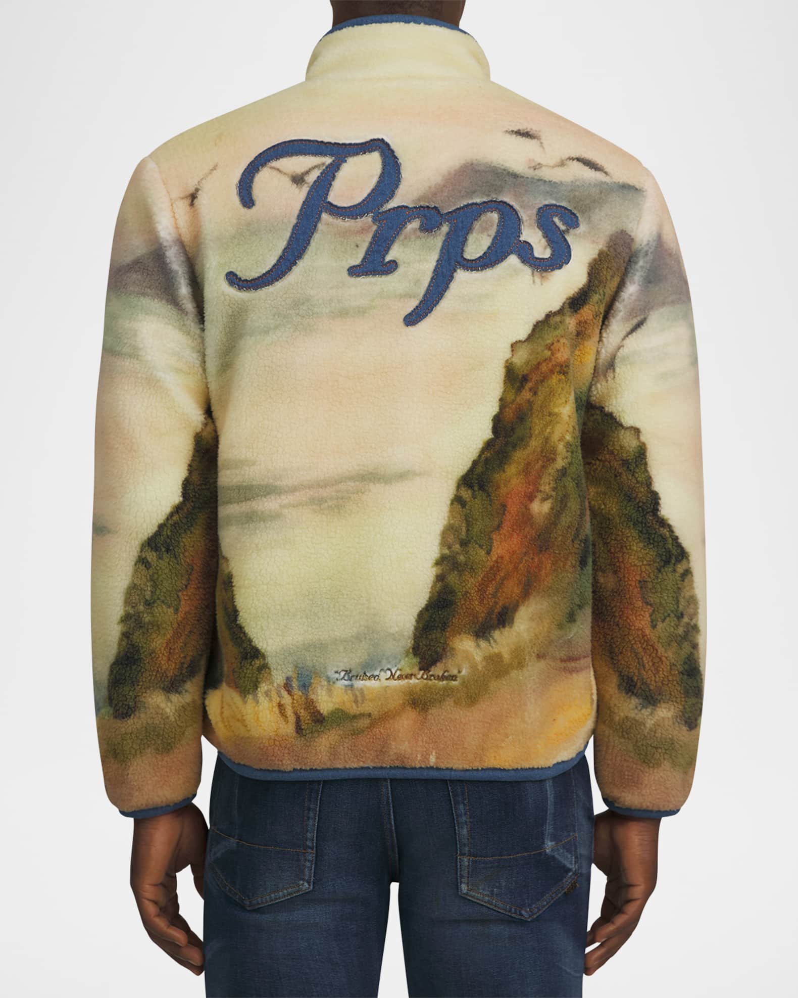Men's Landscape-Print Fleece Jacket 1