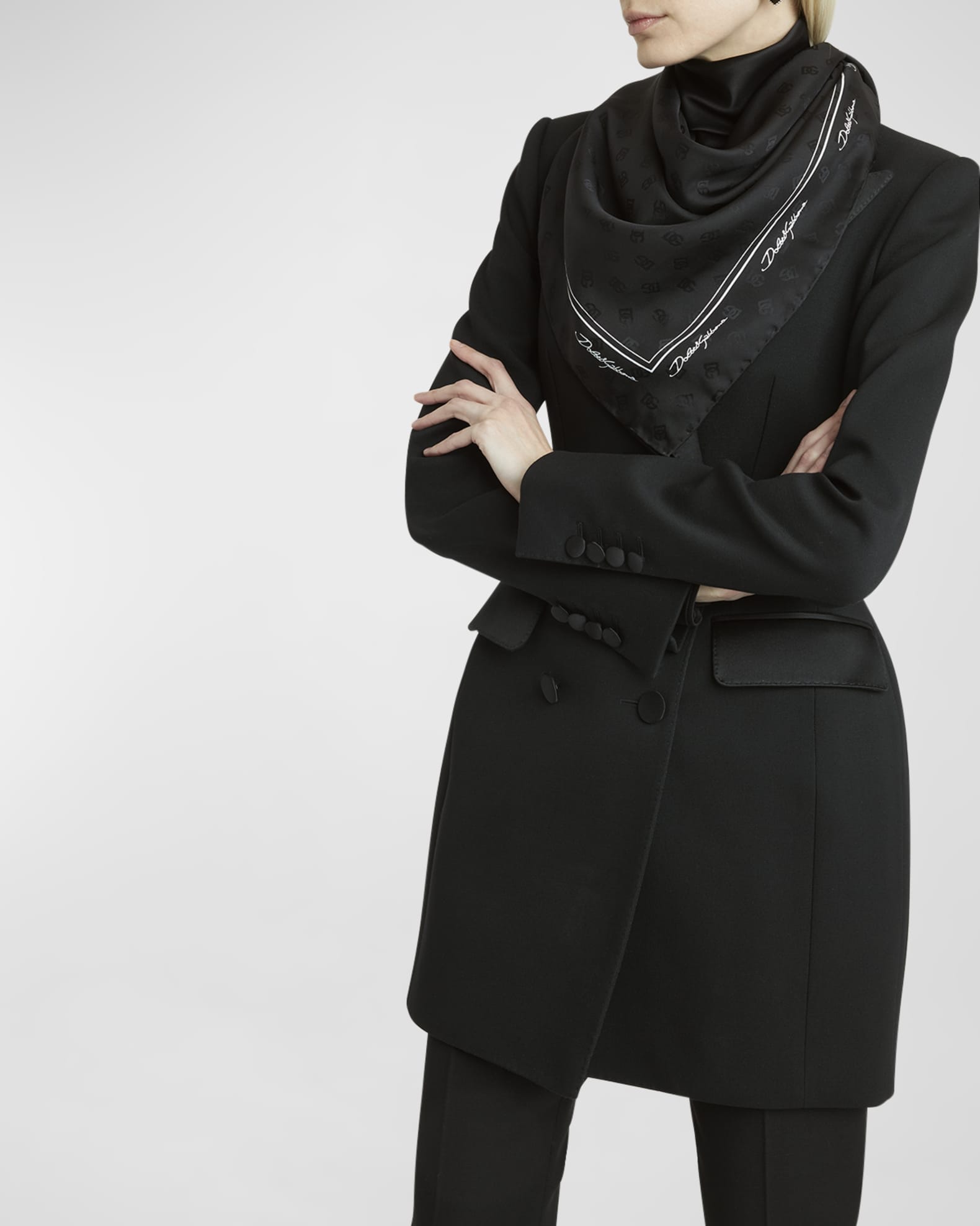 DG Monogram Jacquard  Silk Twill Scarf 1