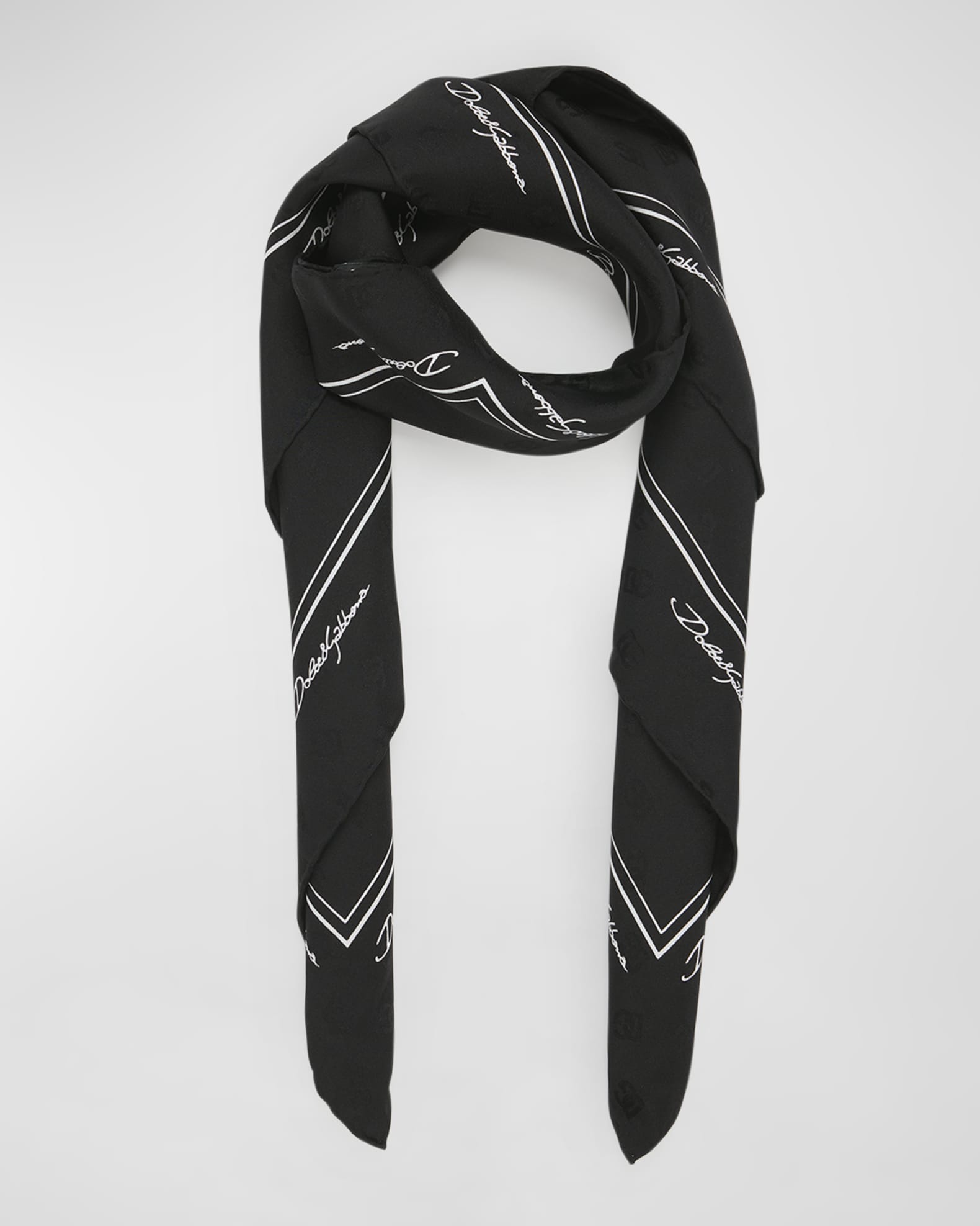 DG Monogram Jacquard  Silk Twill Scarf 0