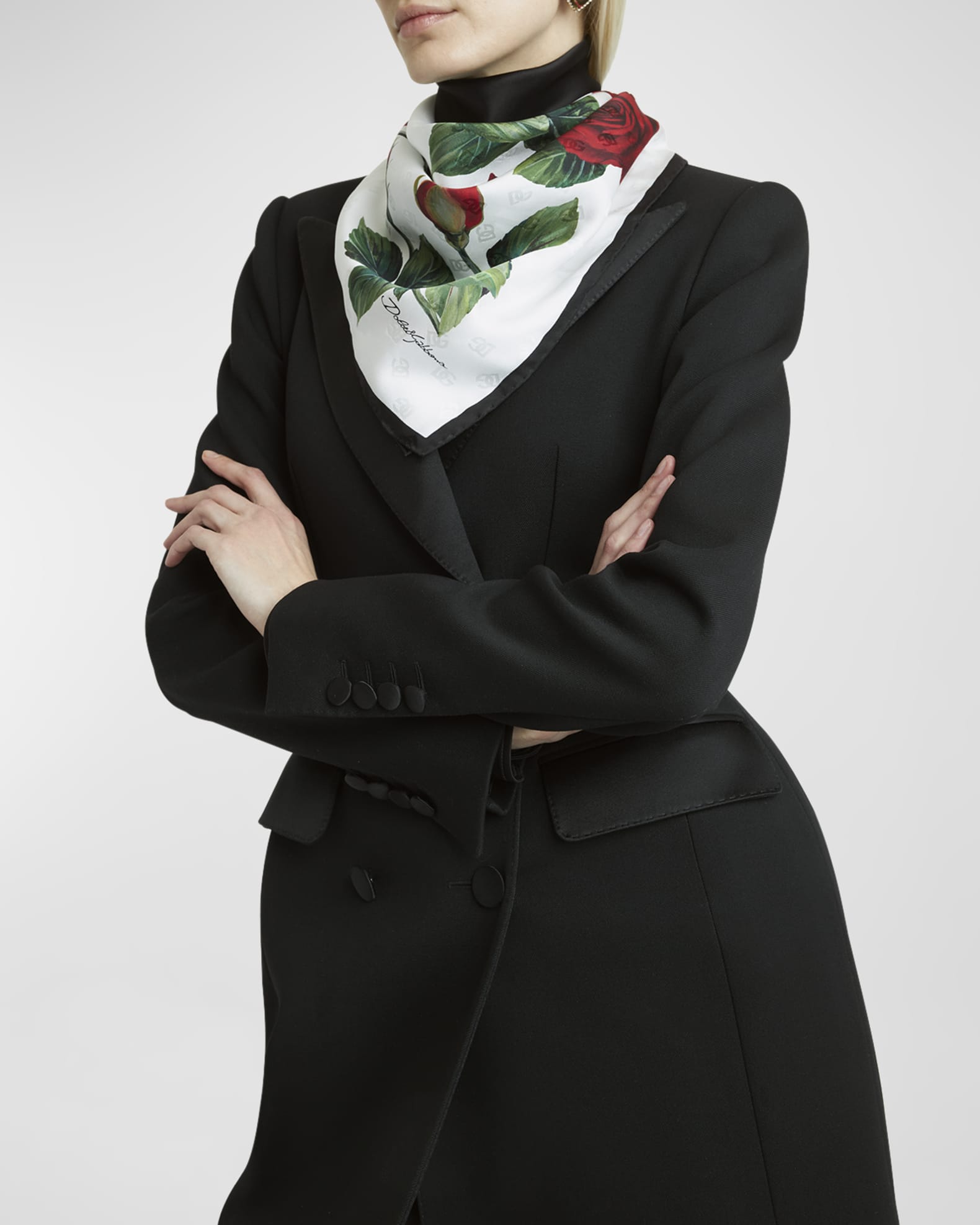 All-Over DG Jacquard Silk Square Scarf  1