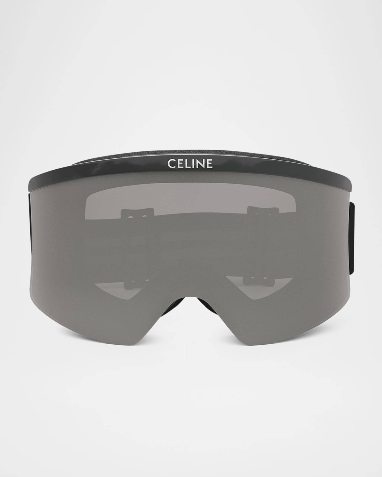 Celine Monochrome Logo-Print Ski Goggles | Neiman Marcus