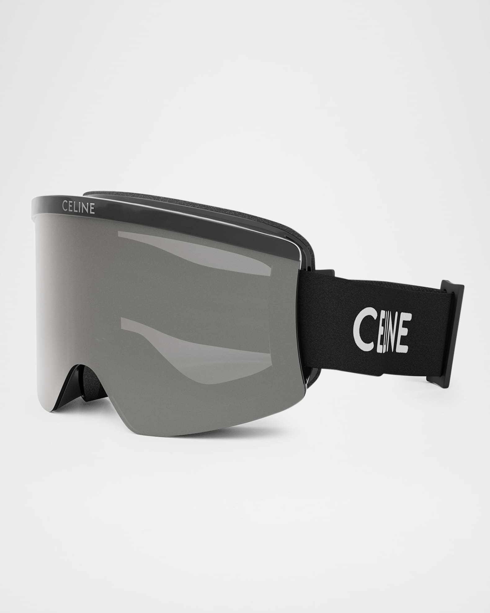 Celine Monochrome Logo-Print Ski Goggles | Neiman Marcus