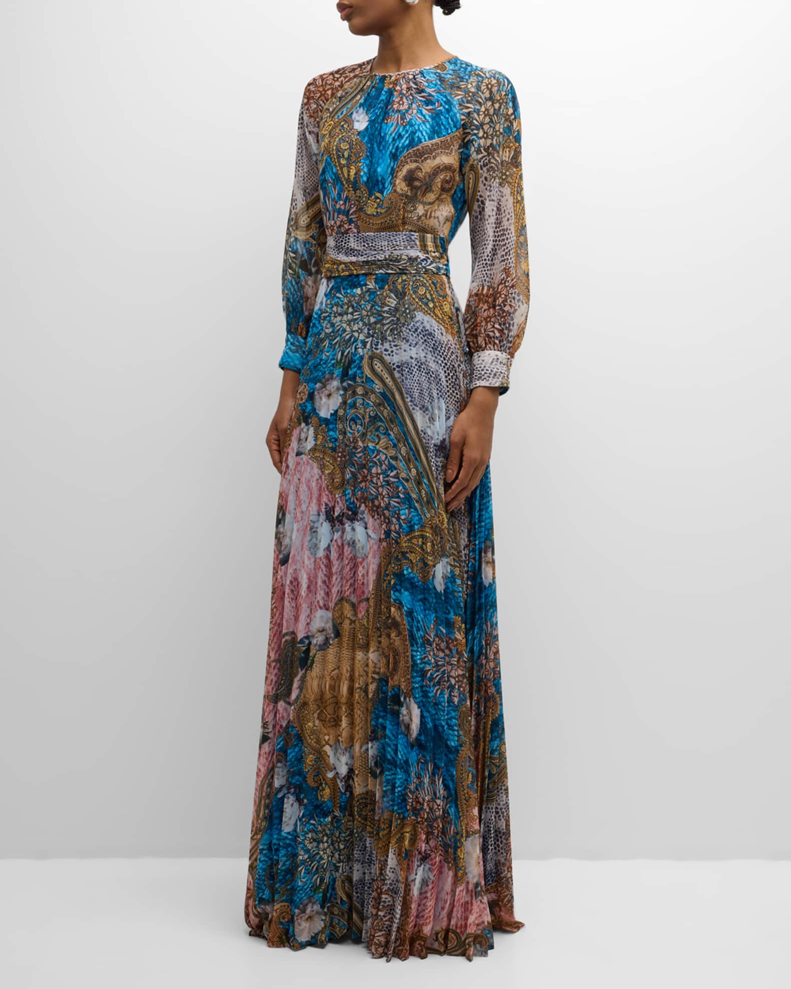 Snakeskin pleated dress online