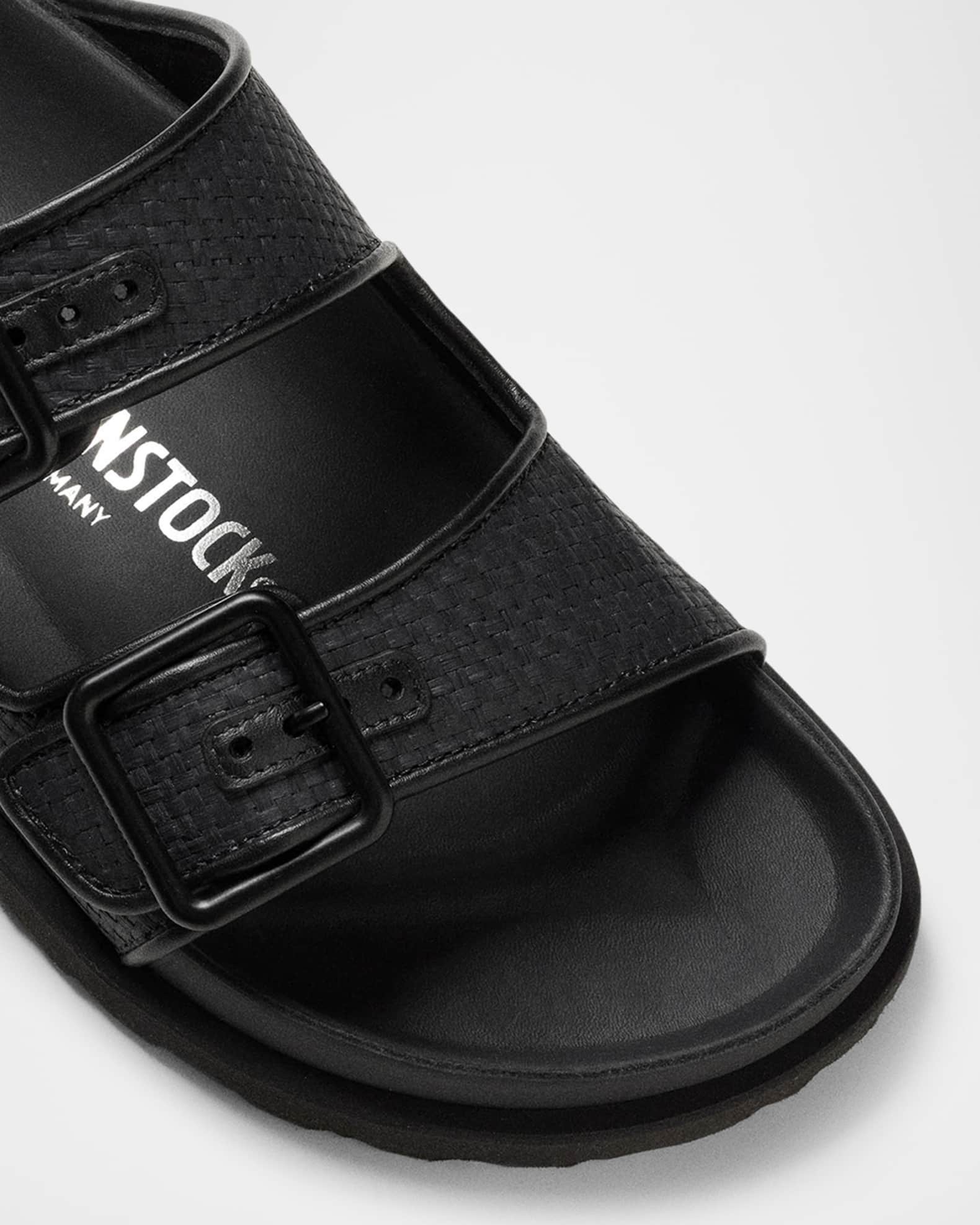 Arizona Raffia Dual-Buckle Slide Sandals 1