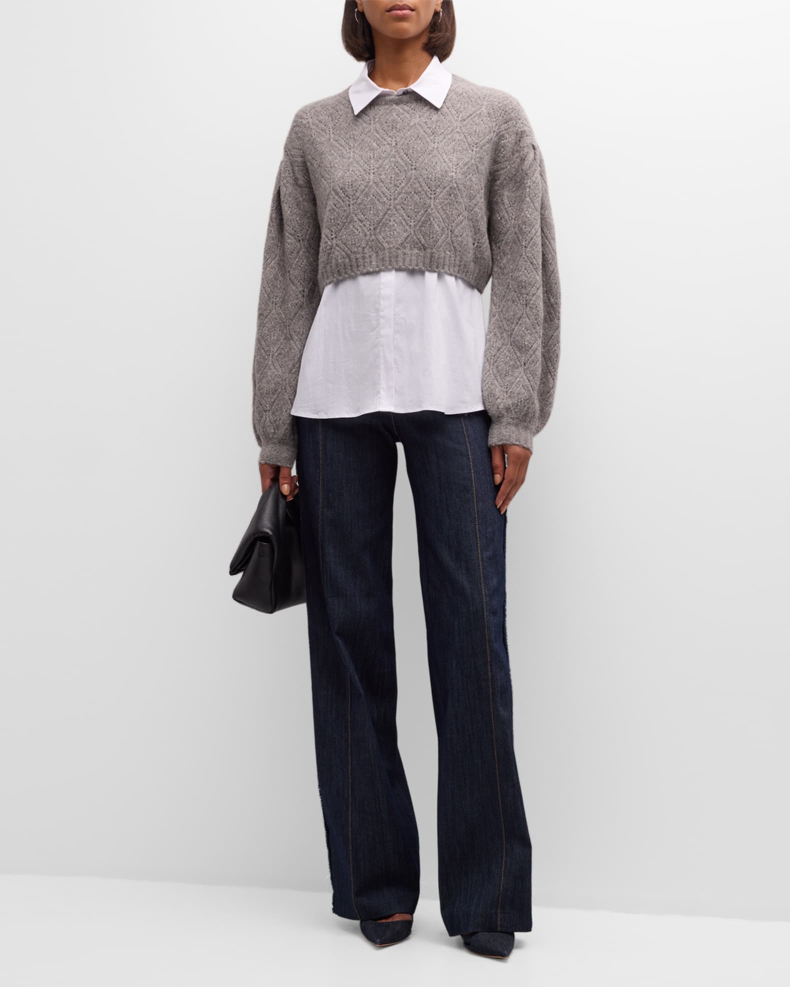 Landry Combo Knit Pullover Top 1