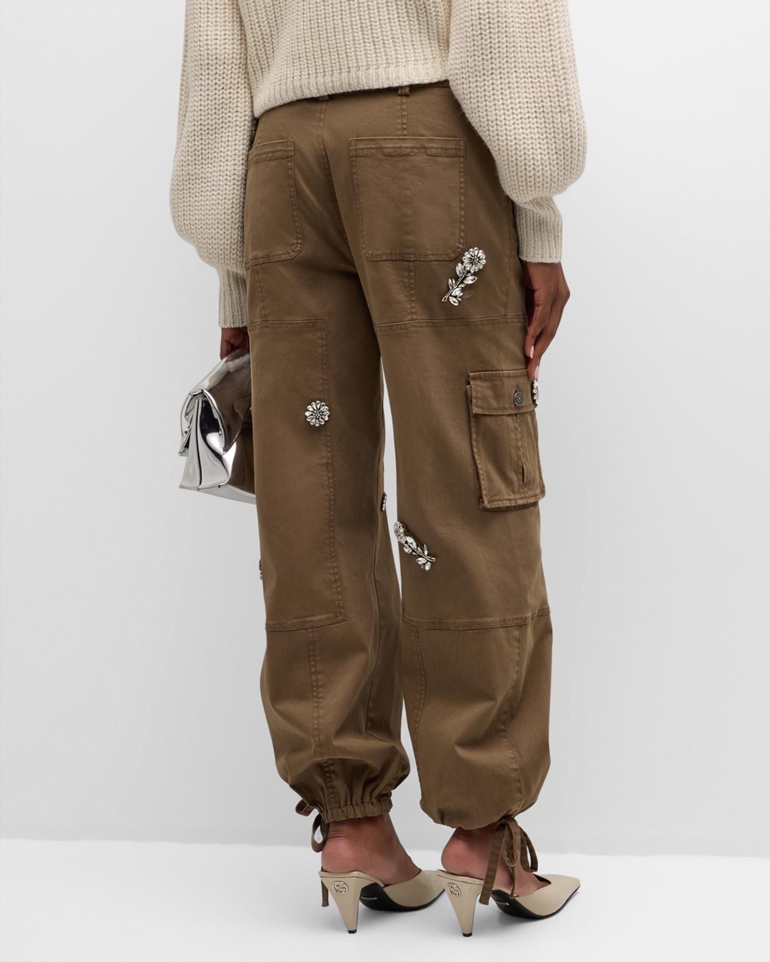Cinq à Sept Crystal Chrysanthemum Zola Cargo Pants | Neiman Marcus