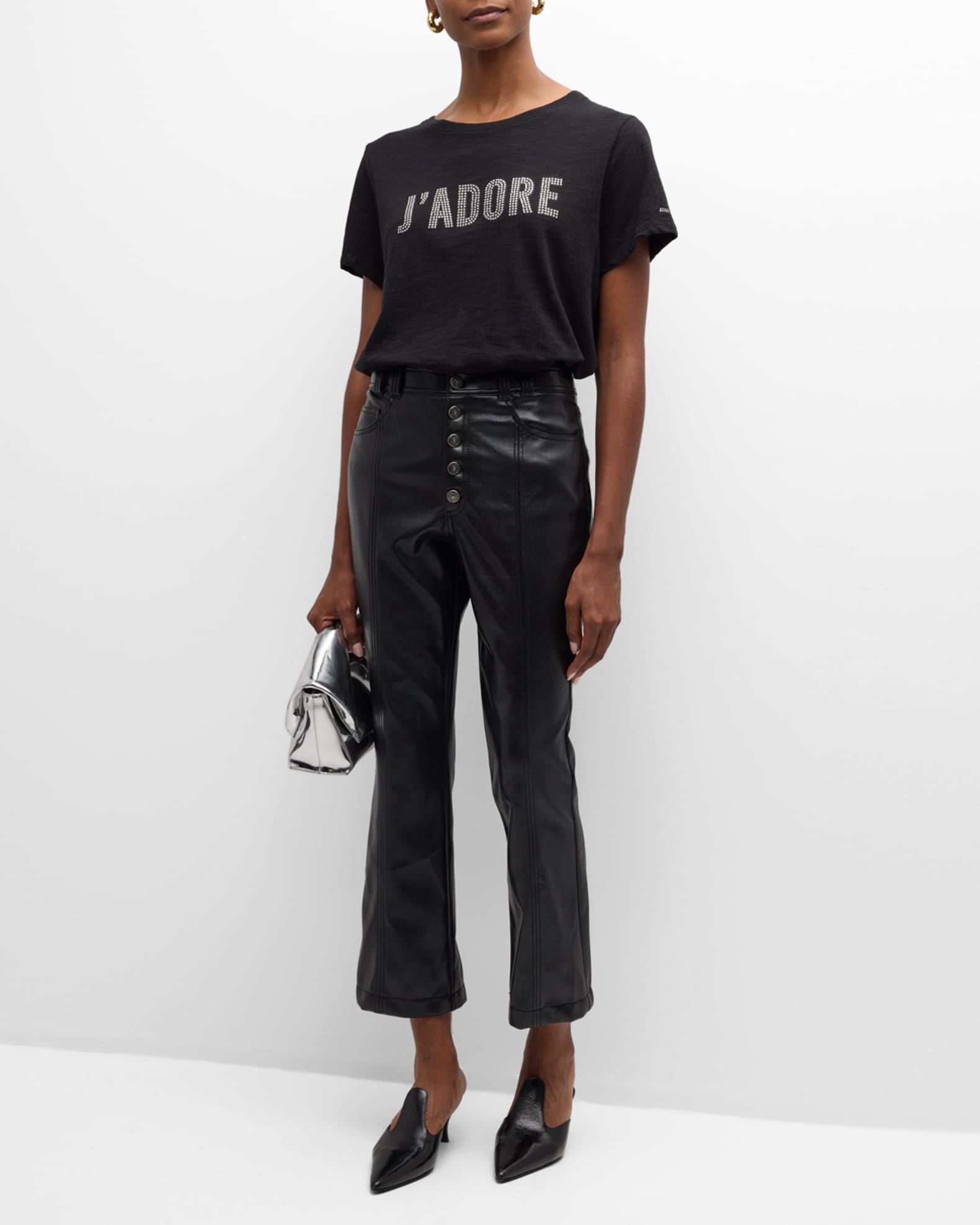 Wallace Faux Leather Bootcut Ankle Pants 1