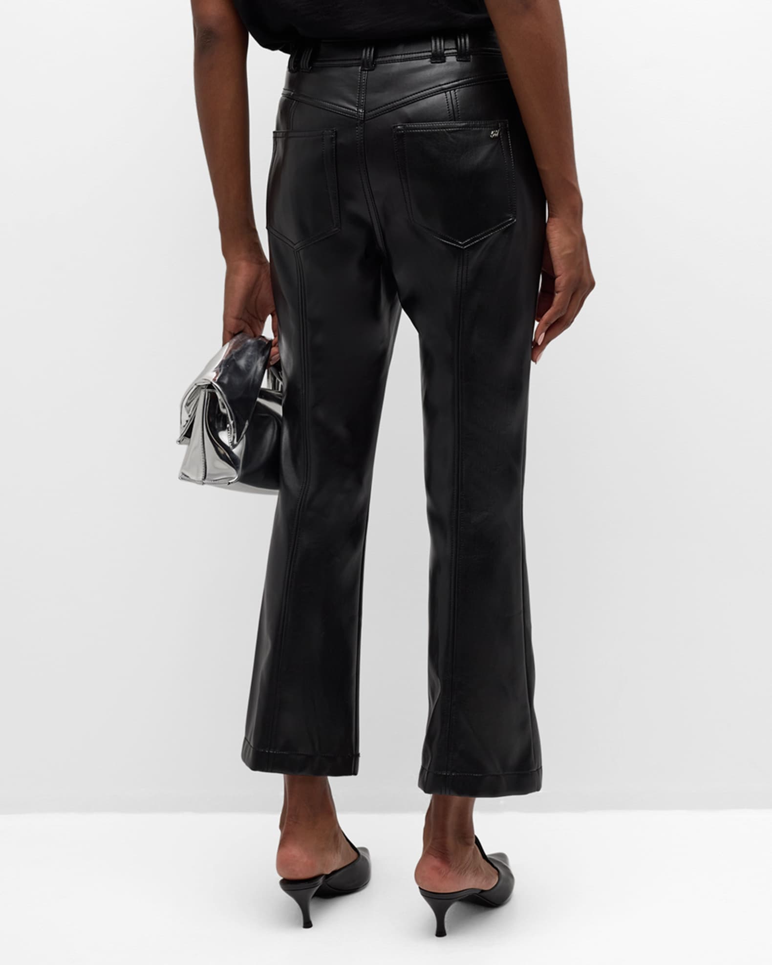 パンツ nxveqc Cinq a Sept Wallace Faux Leather Bootcut Ankle Pants | Neiman Marcus