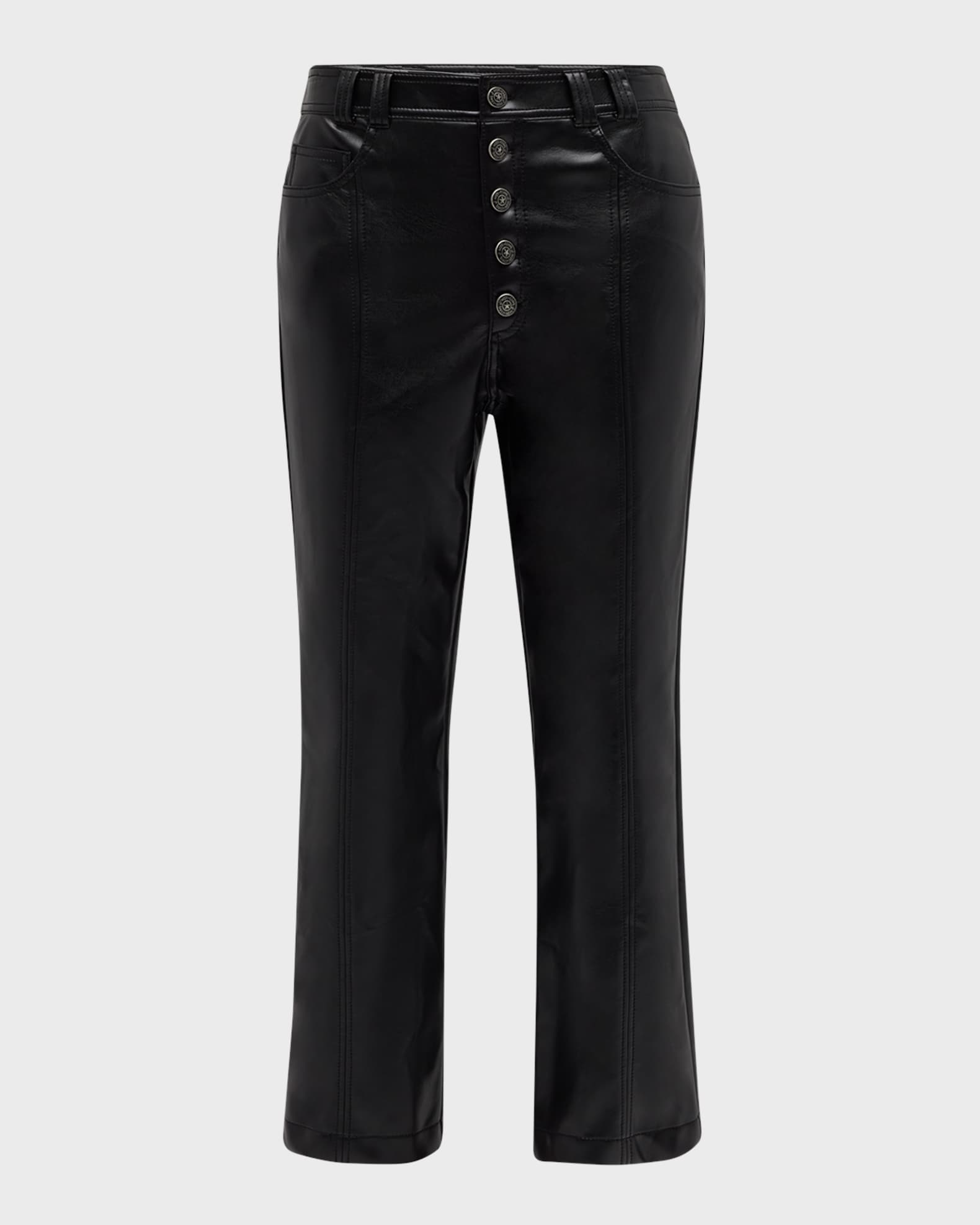 Wallace Faux Leather Bootcut Ankle Pants 0