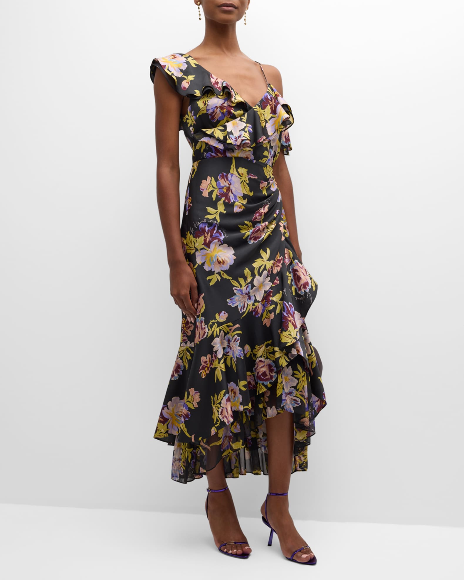 Cinq a sept one shoulder gown best sale