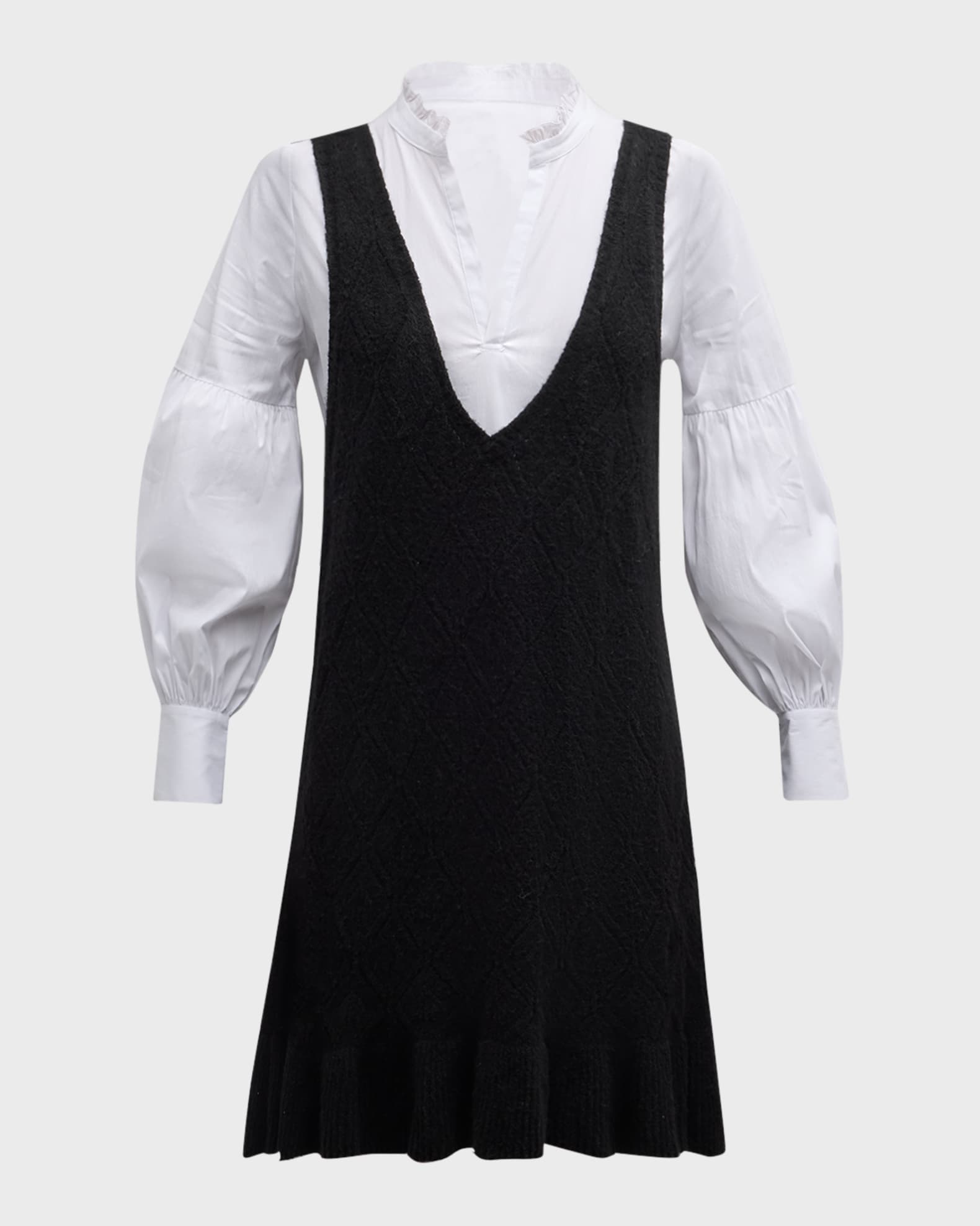 Greysen Pinafore Combo Knee-Length Dress 0
