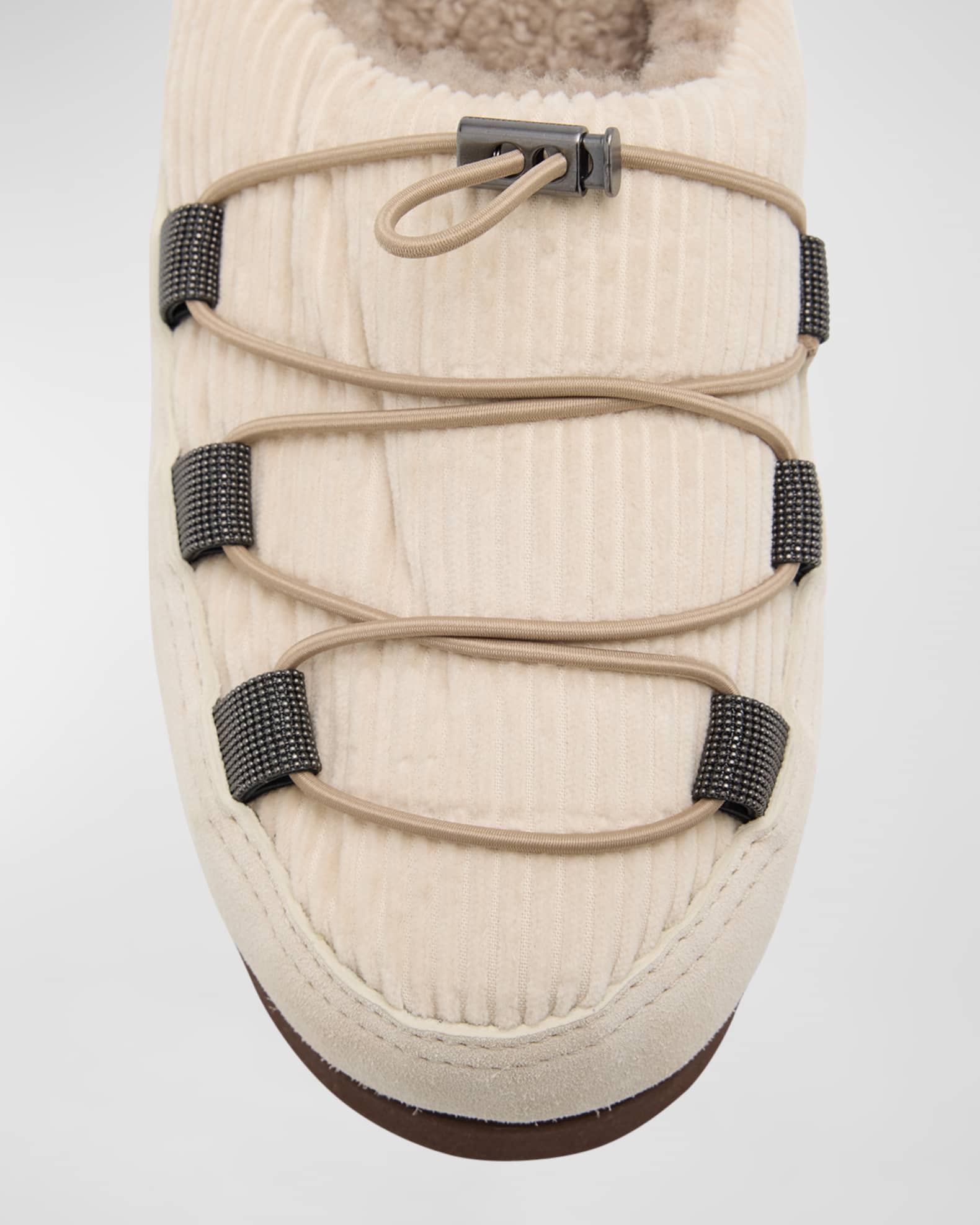 スリッポン BRUNELLO CUCINELLI RAFFIA SLIPPERS Brunello Cucinelli Raffia Monili-Embellished Slippers