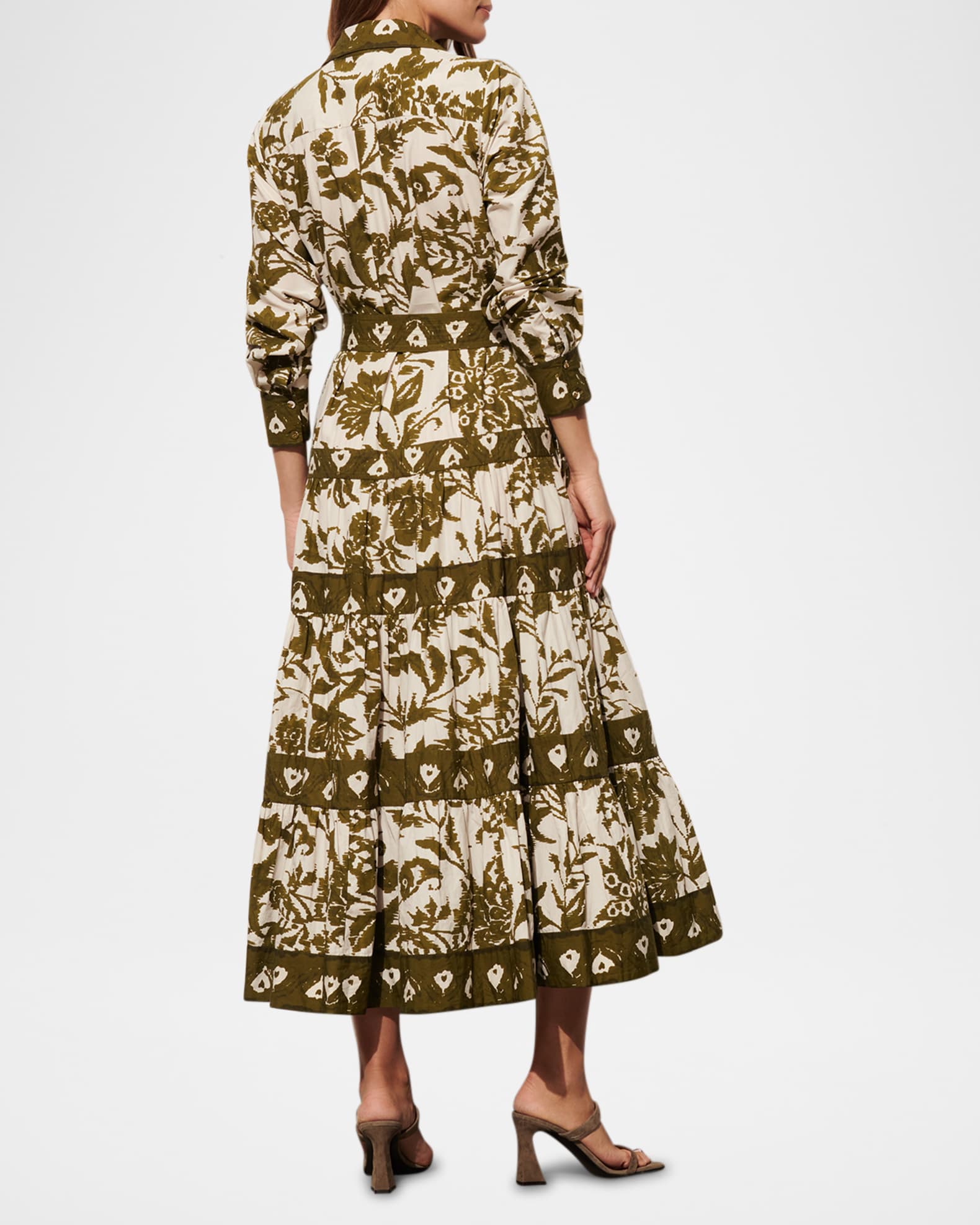 Shelby Long-Sleeve Belted Maxi Shirtdress 1
