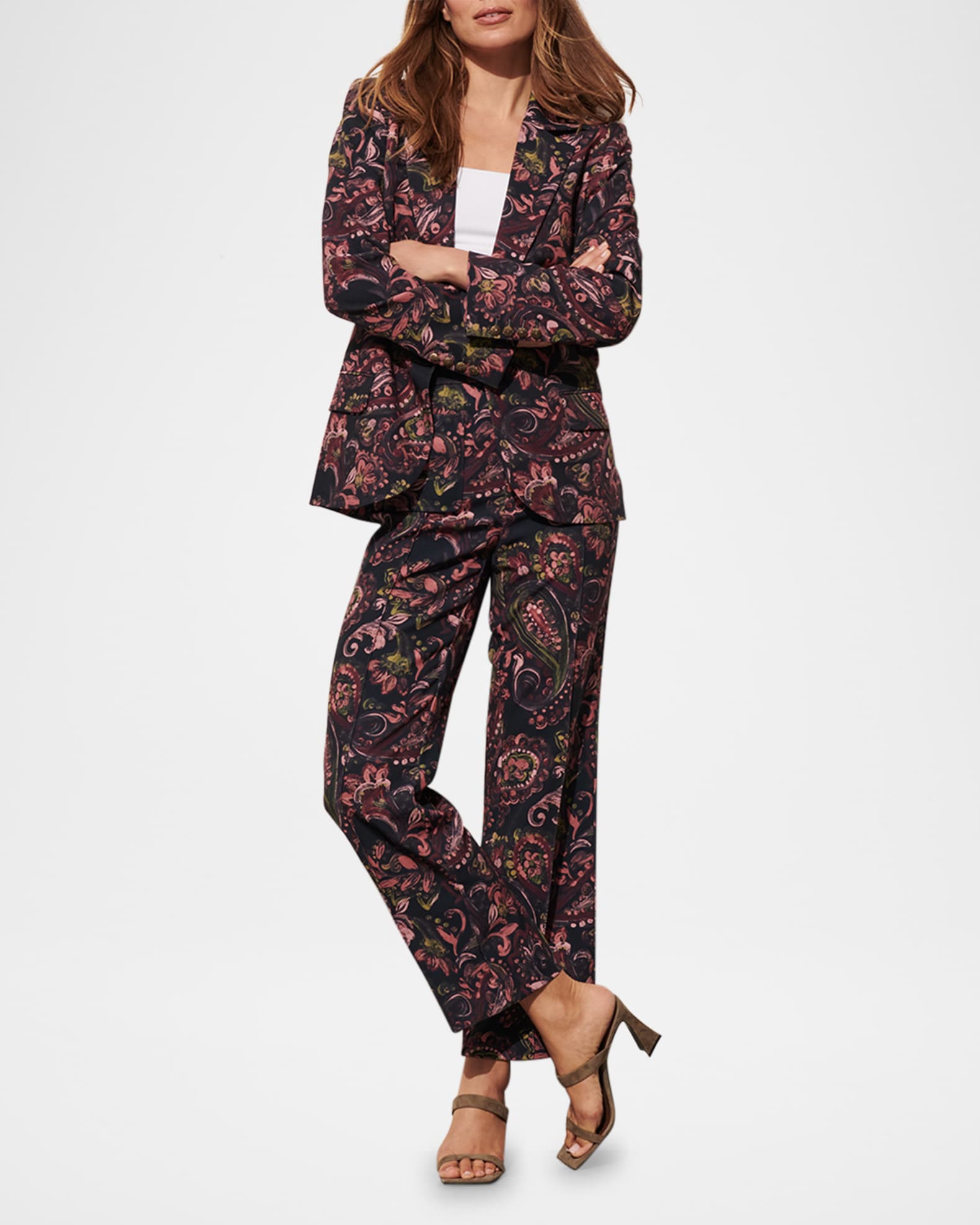 Sioban Paisley Straight-Leg Pants 1