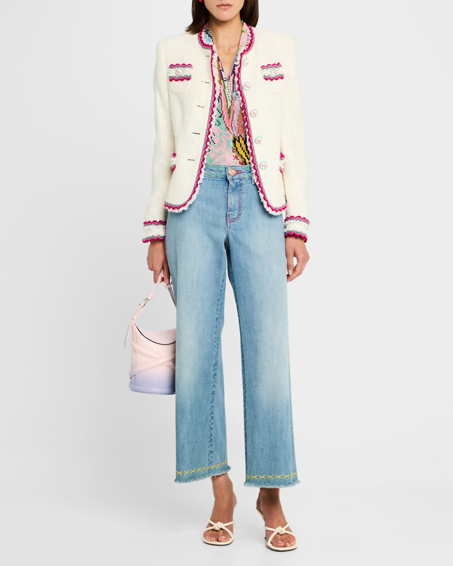 Ric Rac-Trim Cotton Button-Front Jacket 1