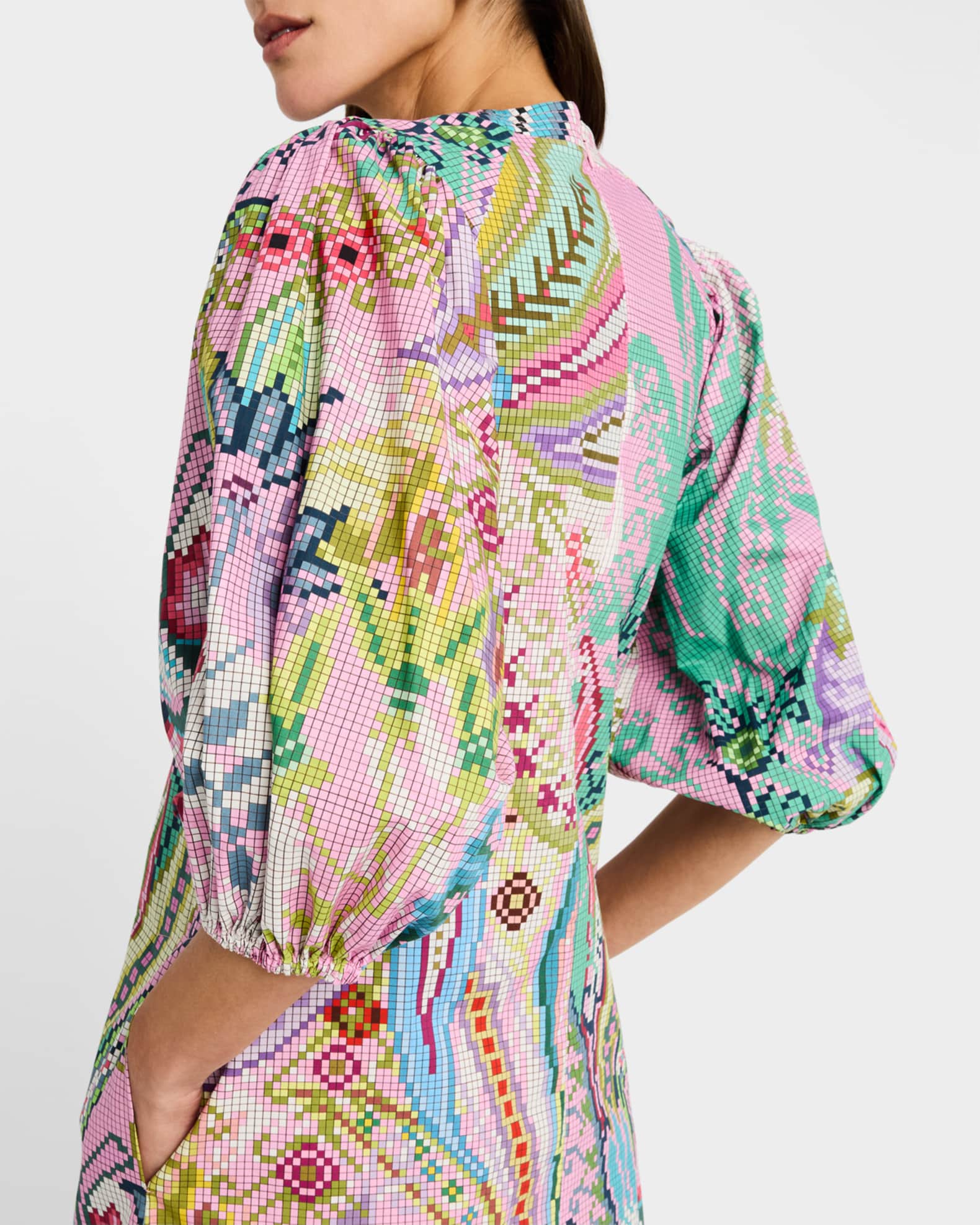 Premium Micro Digital Print Puff Sleeve Shirt main image 0