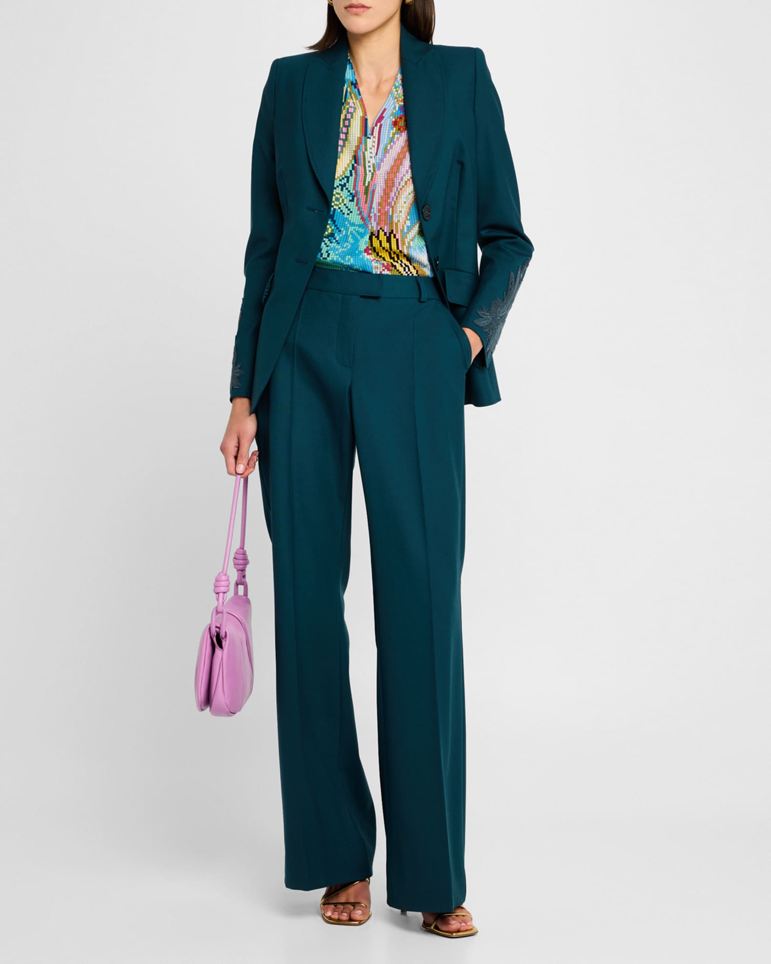 Wool-Blend Wide-Leg Pants 1