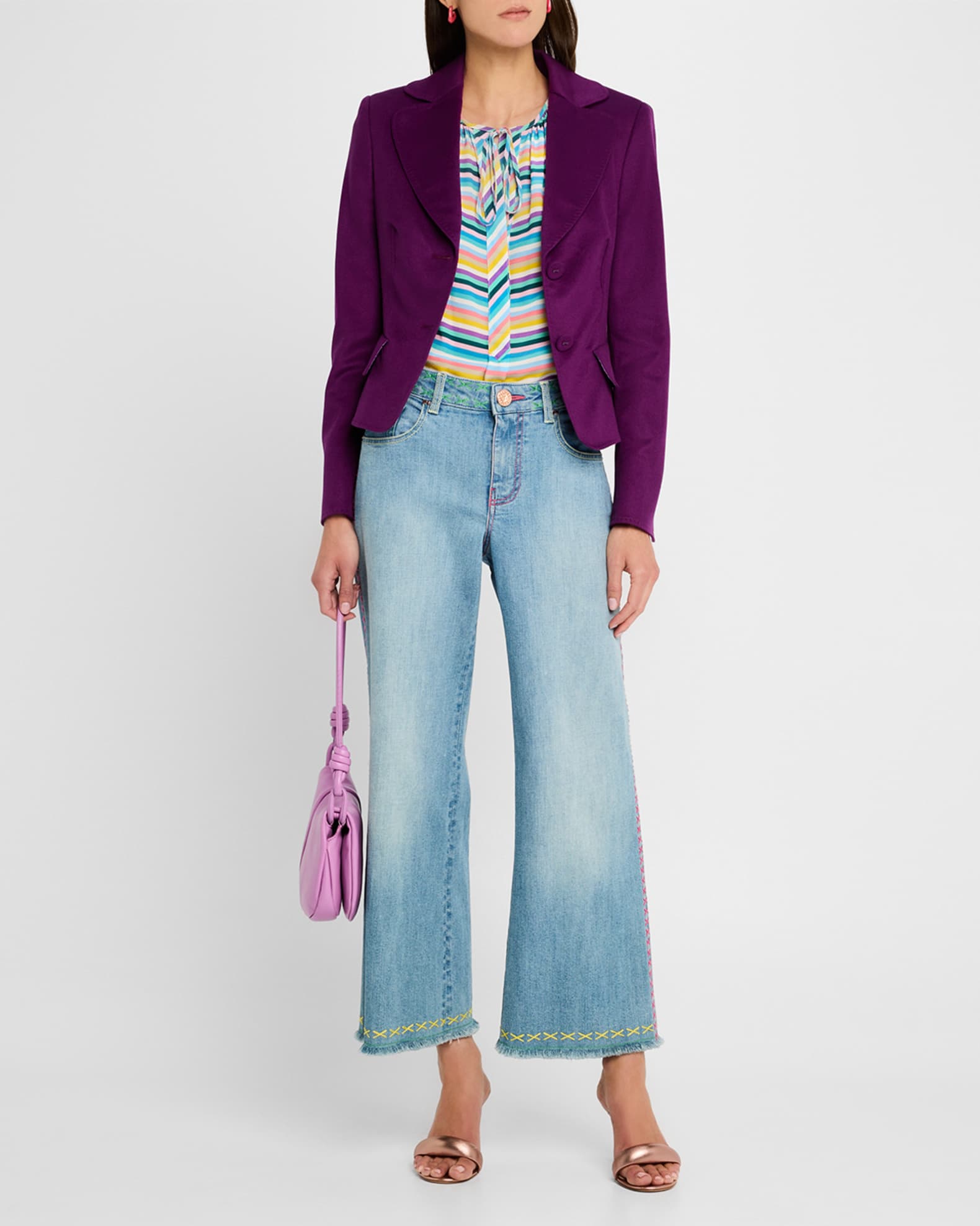 Topstitched Single-Breasted Jacket 1