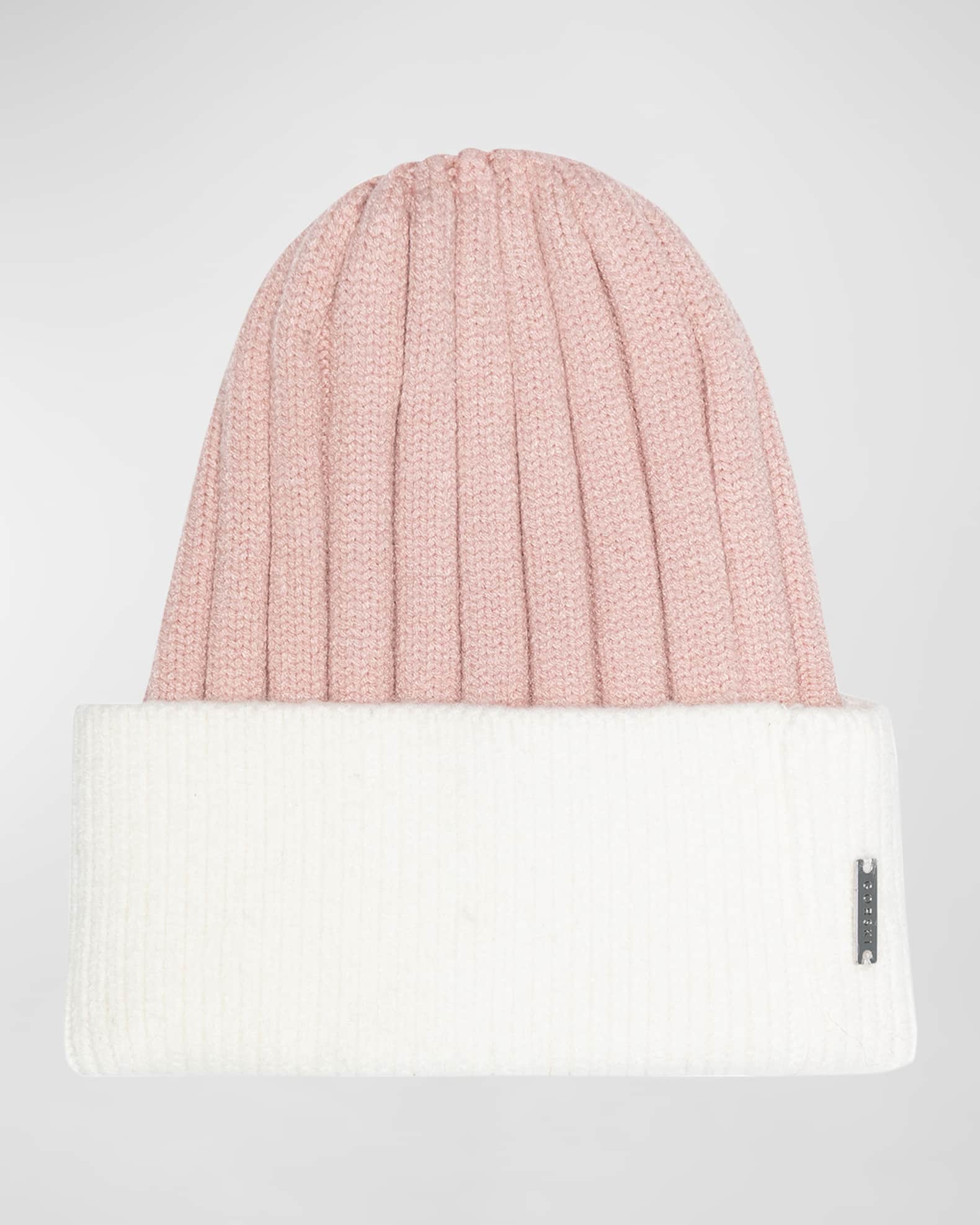 Ribbed Knit Two-Tone Beanie 0