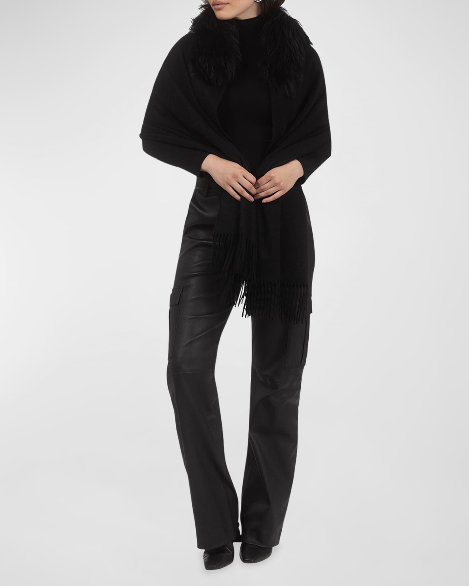 Cashmere & Lamb Shearling Stole 1