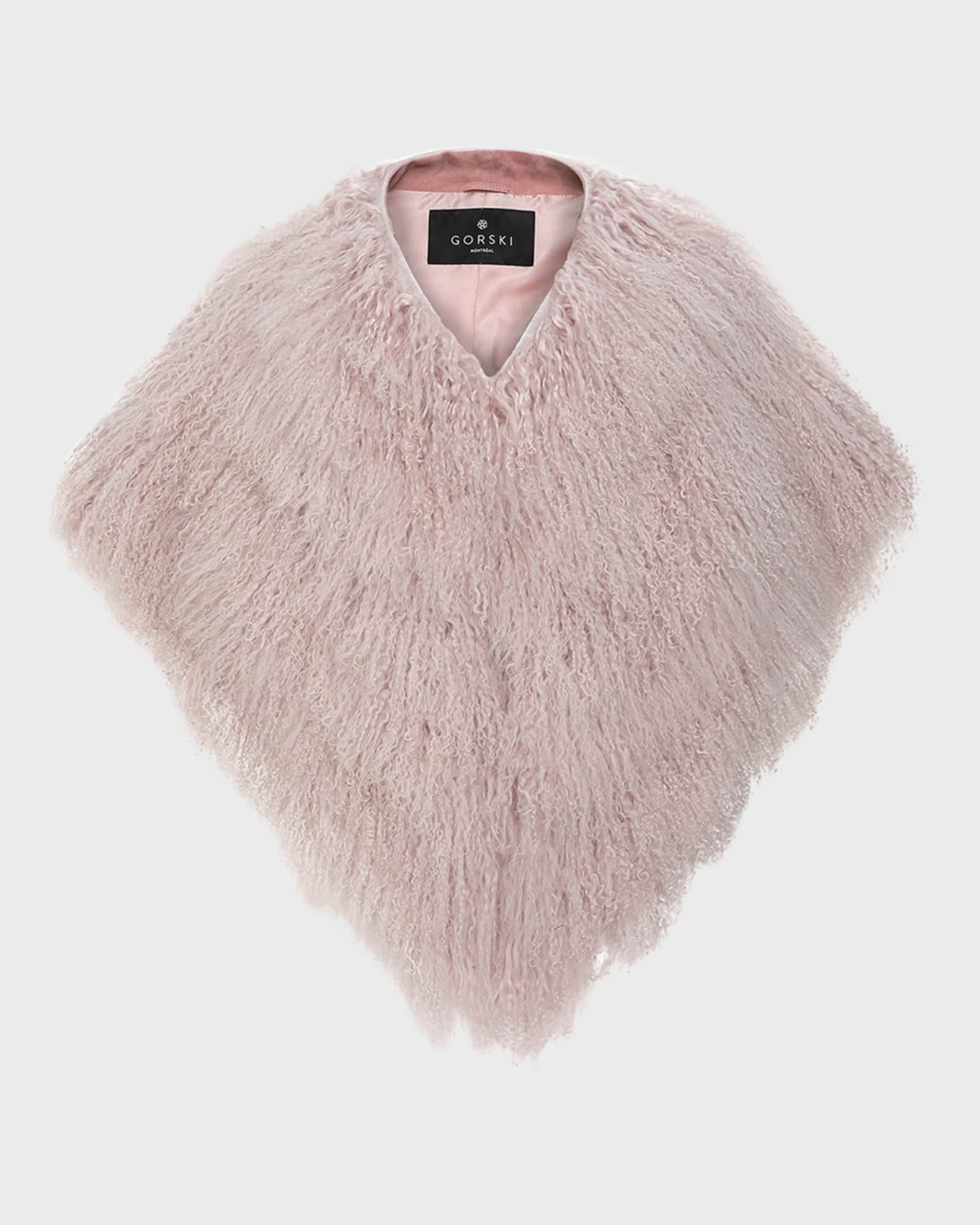 Select Mongolian Lamb Shearling Shawl 0