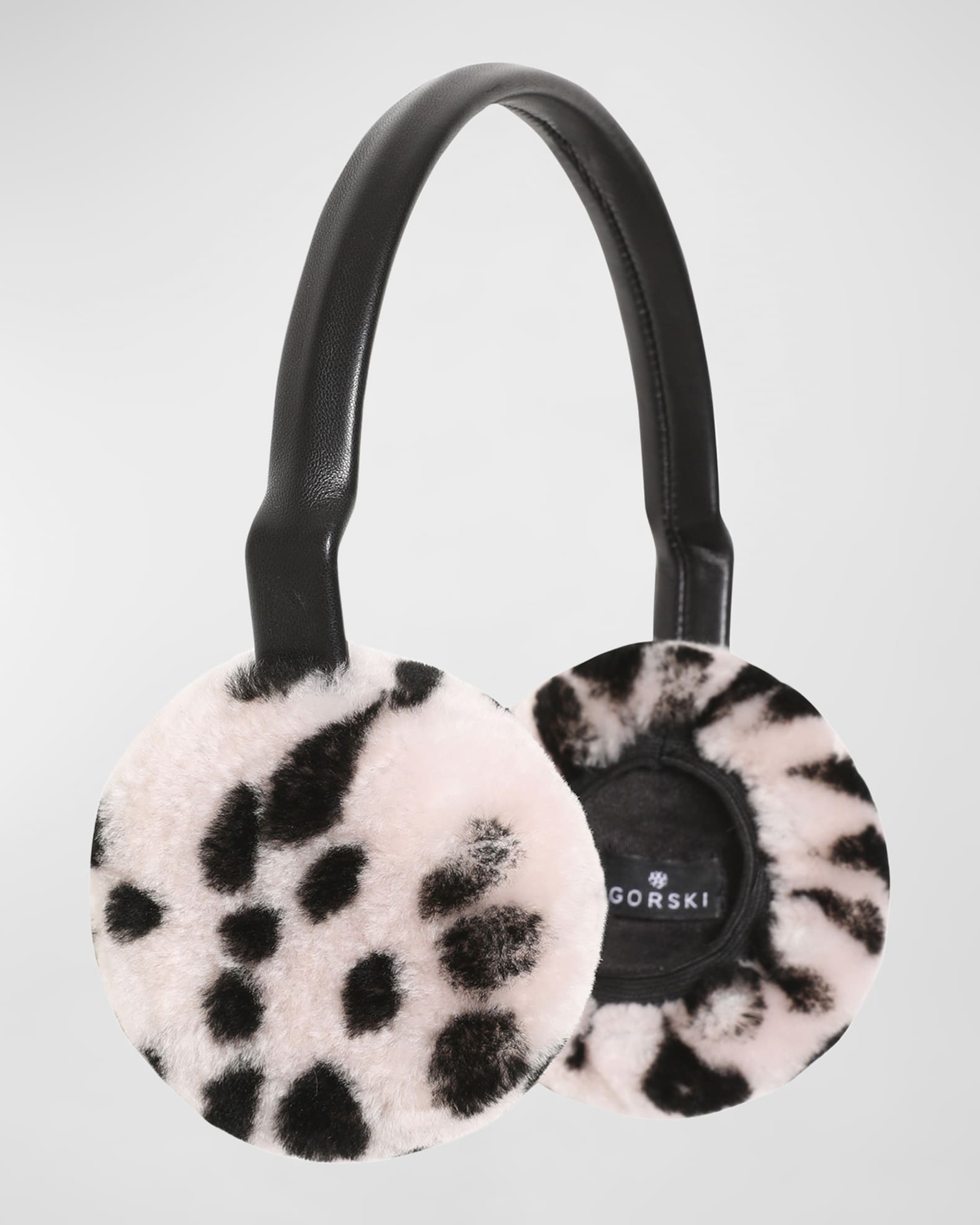 Dotted Lamb Shearling & Leather Earmuffs 0