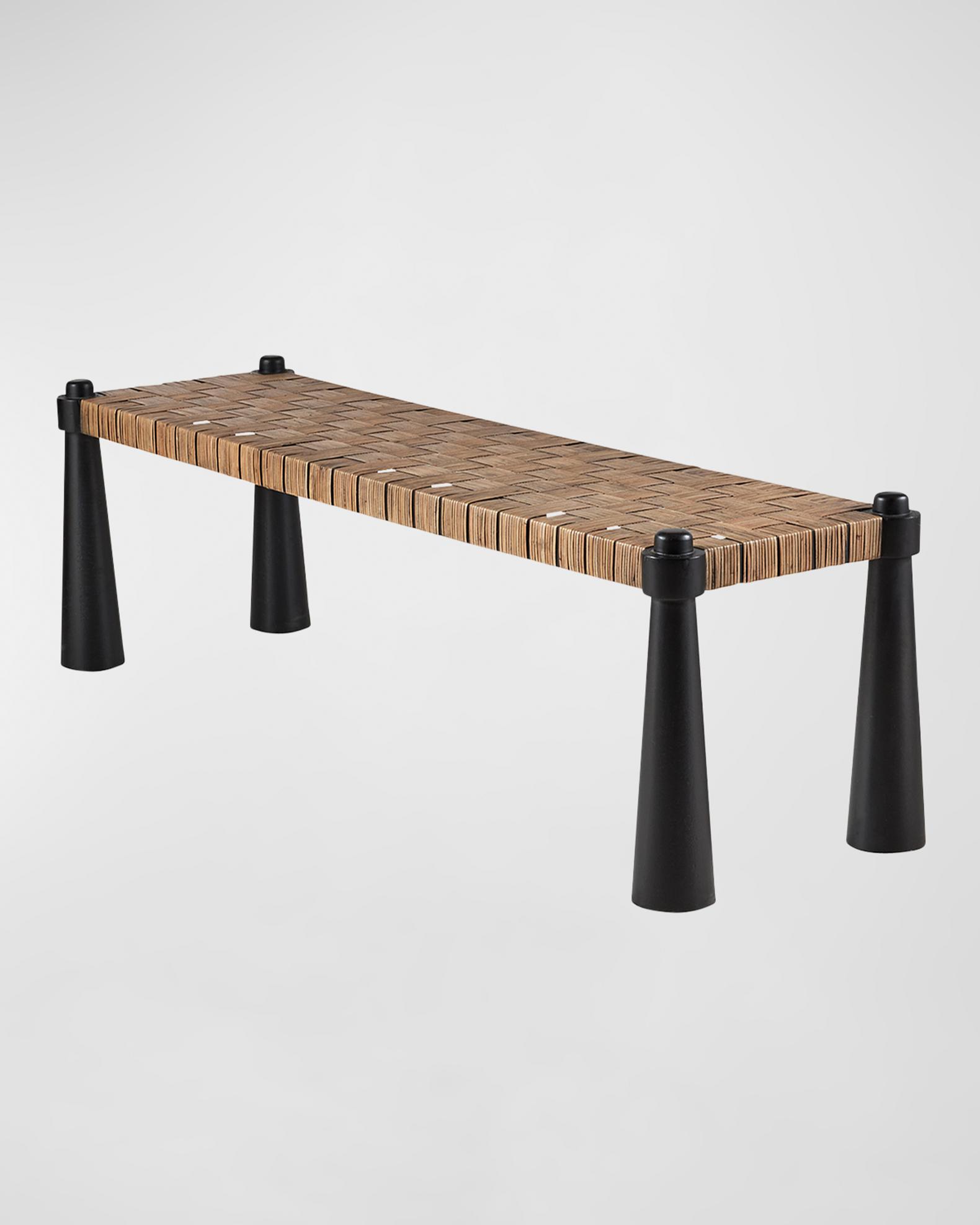 Arteriors Solange Rattan Bench, 58.5