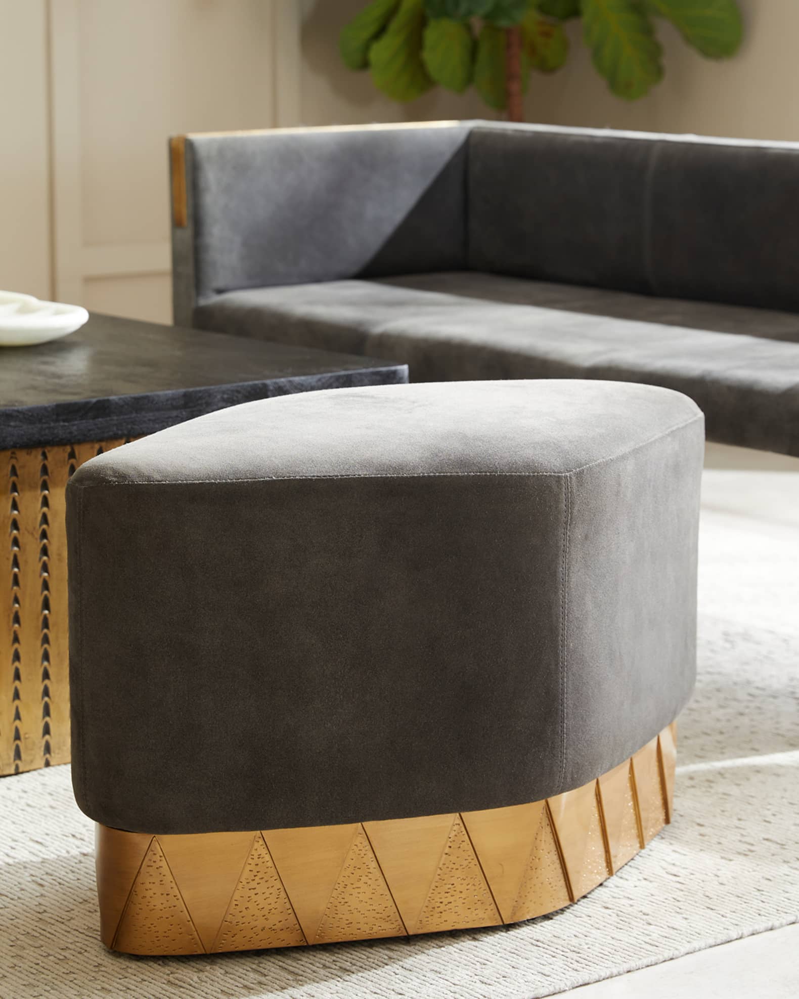 Duvall Suede Ottoman 1