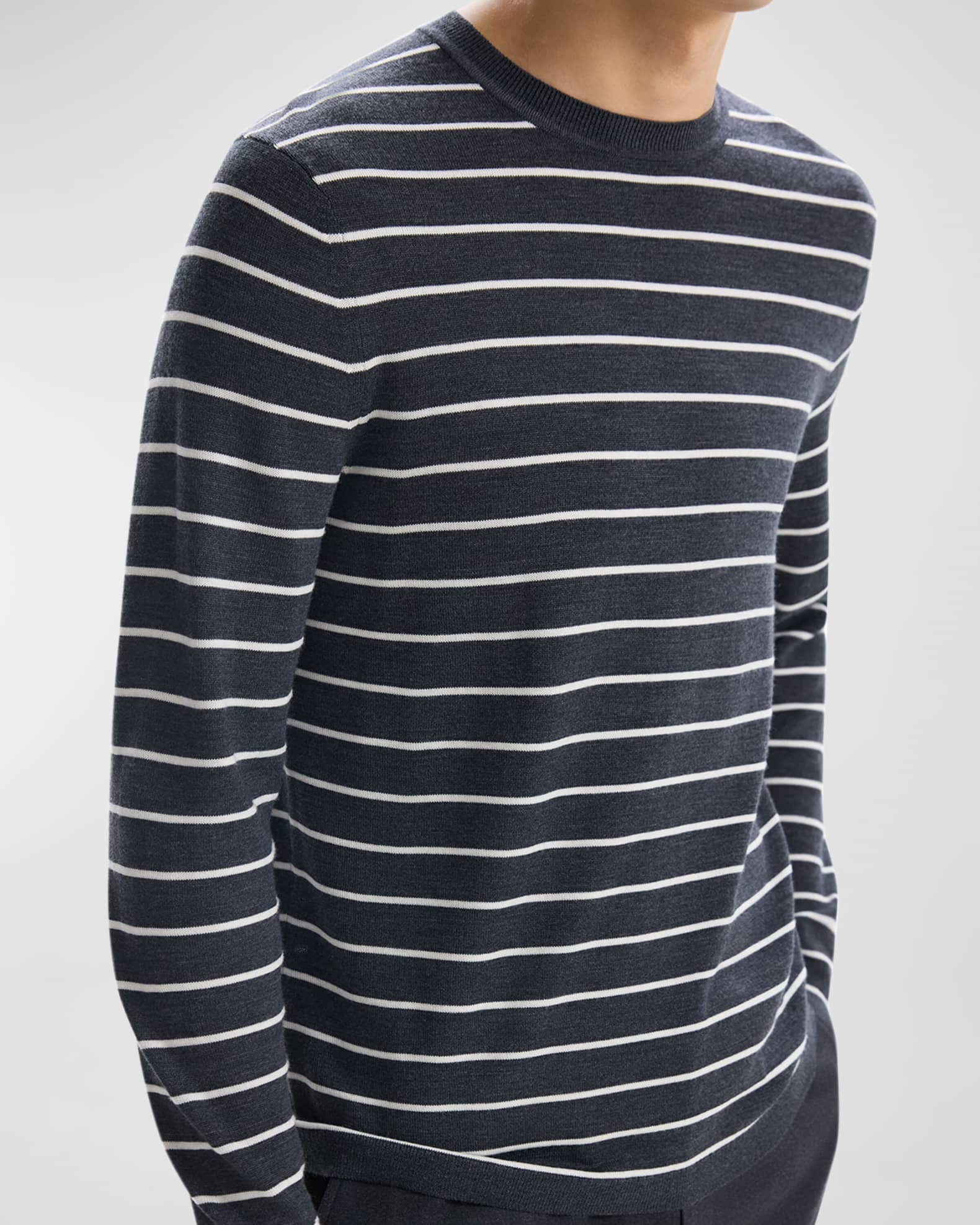 Tシャツ・カットソー Theory FW23 STRIPED SHIRT (N0981706_1K8) Theory Men's Striped Long-Sleeve T-Shirt | Neiman Marcus