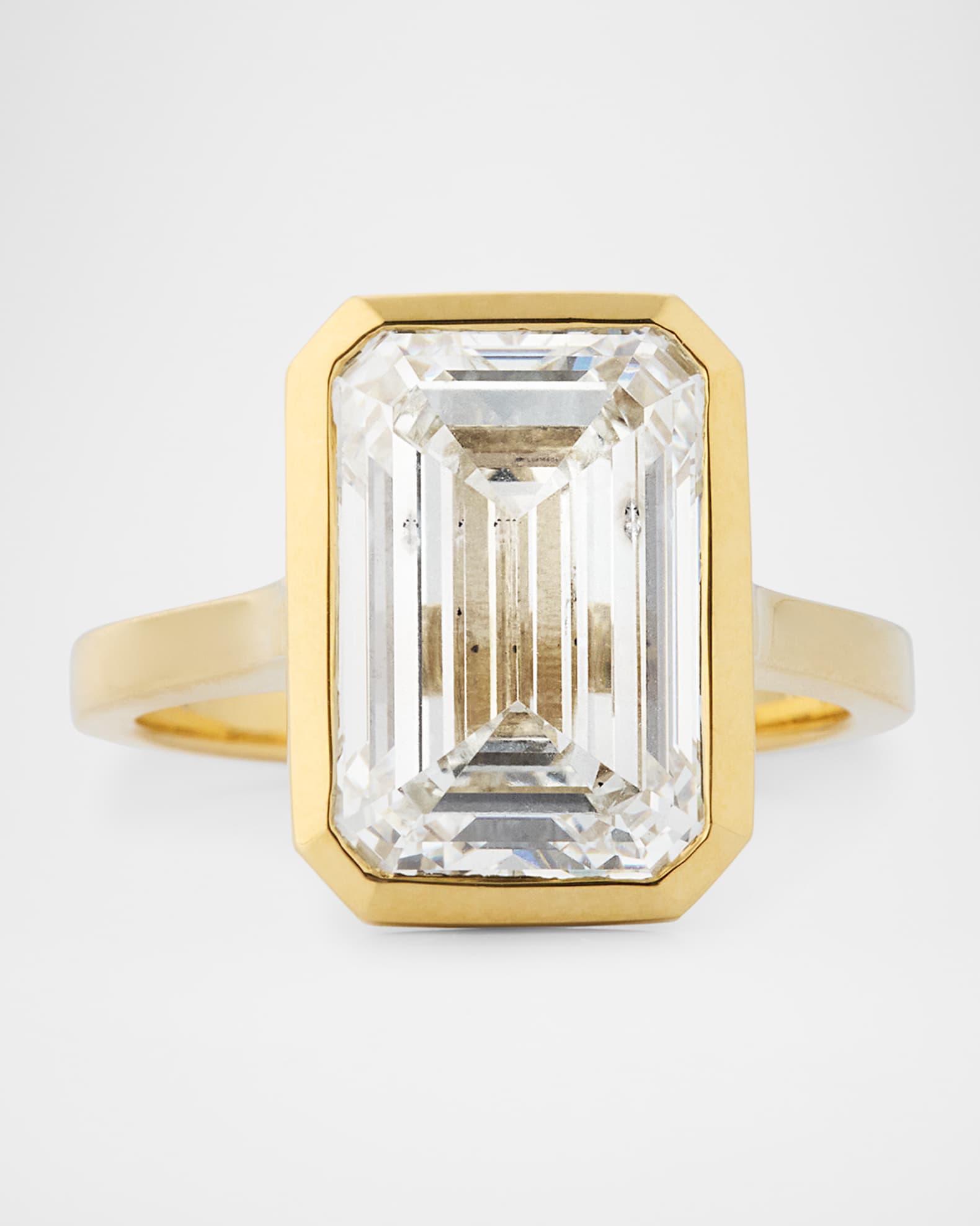 Lab Grown Diamond 14K Yellow Gold Emerald Cut Solitaire Ring, 8.00tcw 0