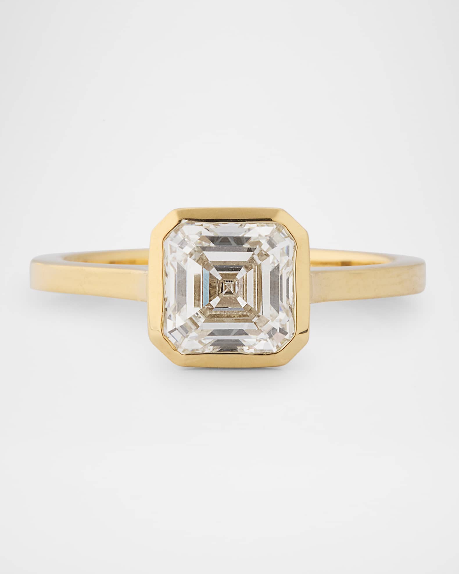 Lab Grown Diamond 14K Yellow Gold Asscher Cut Solitaire Ring, 2.00tcw 0