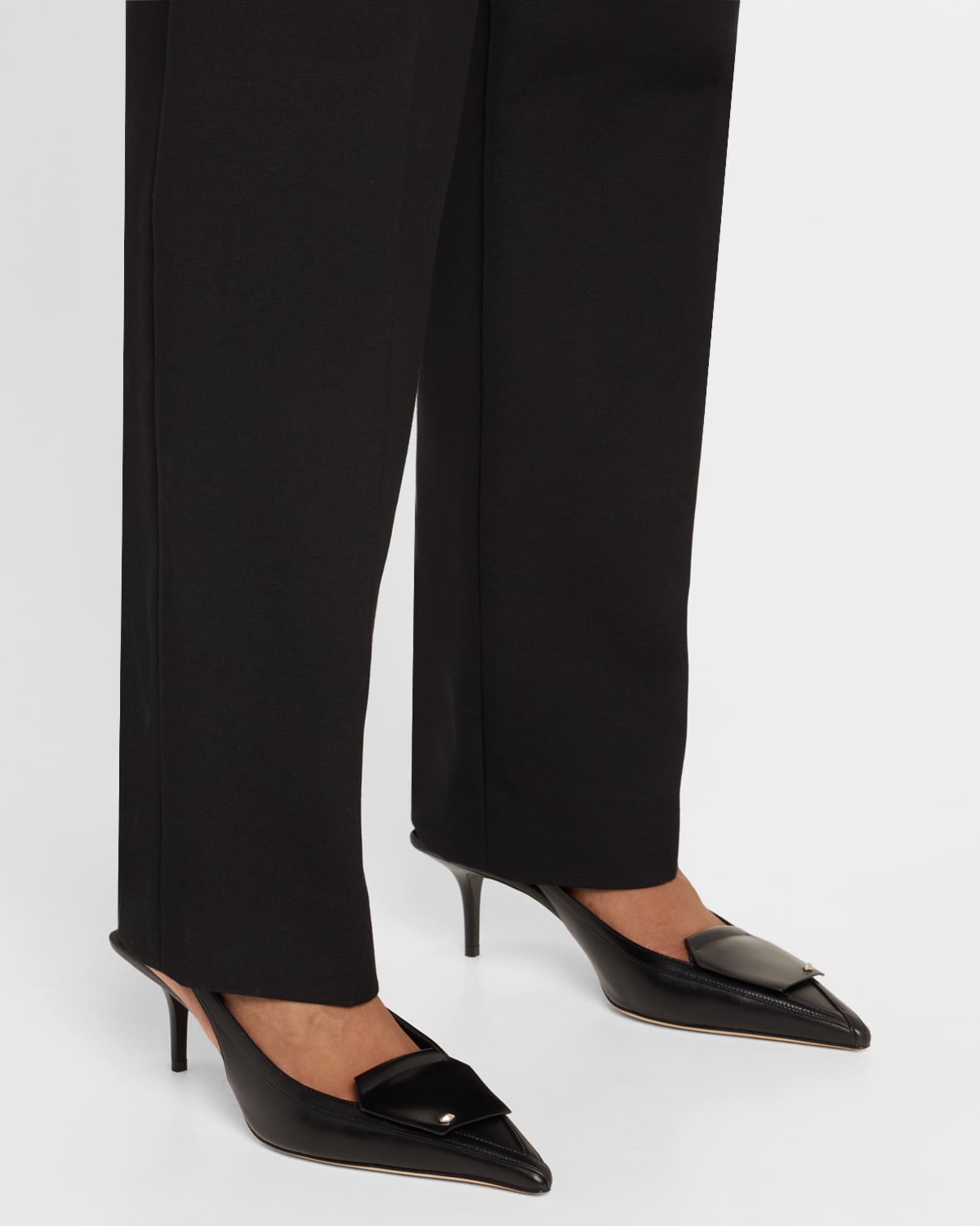 Frances Leather Fold Slingback Pumps