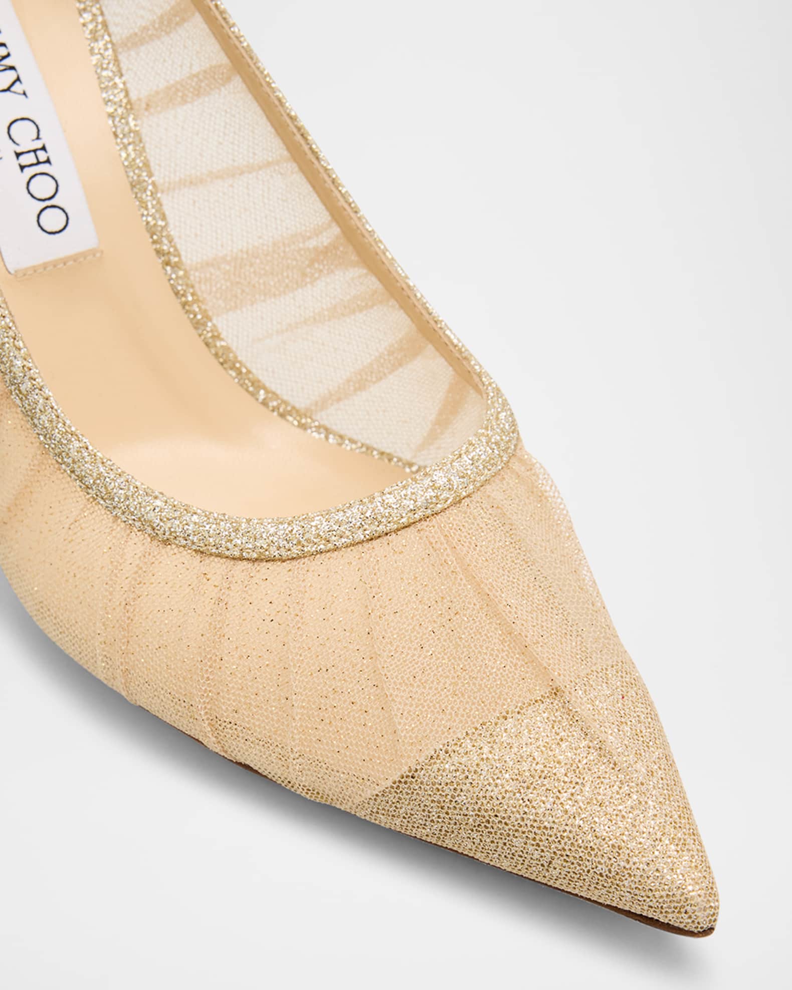 Jimmy Choo Love 85mm Glitter Tulle Pumps | Neiman Marcus