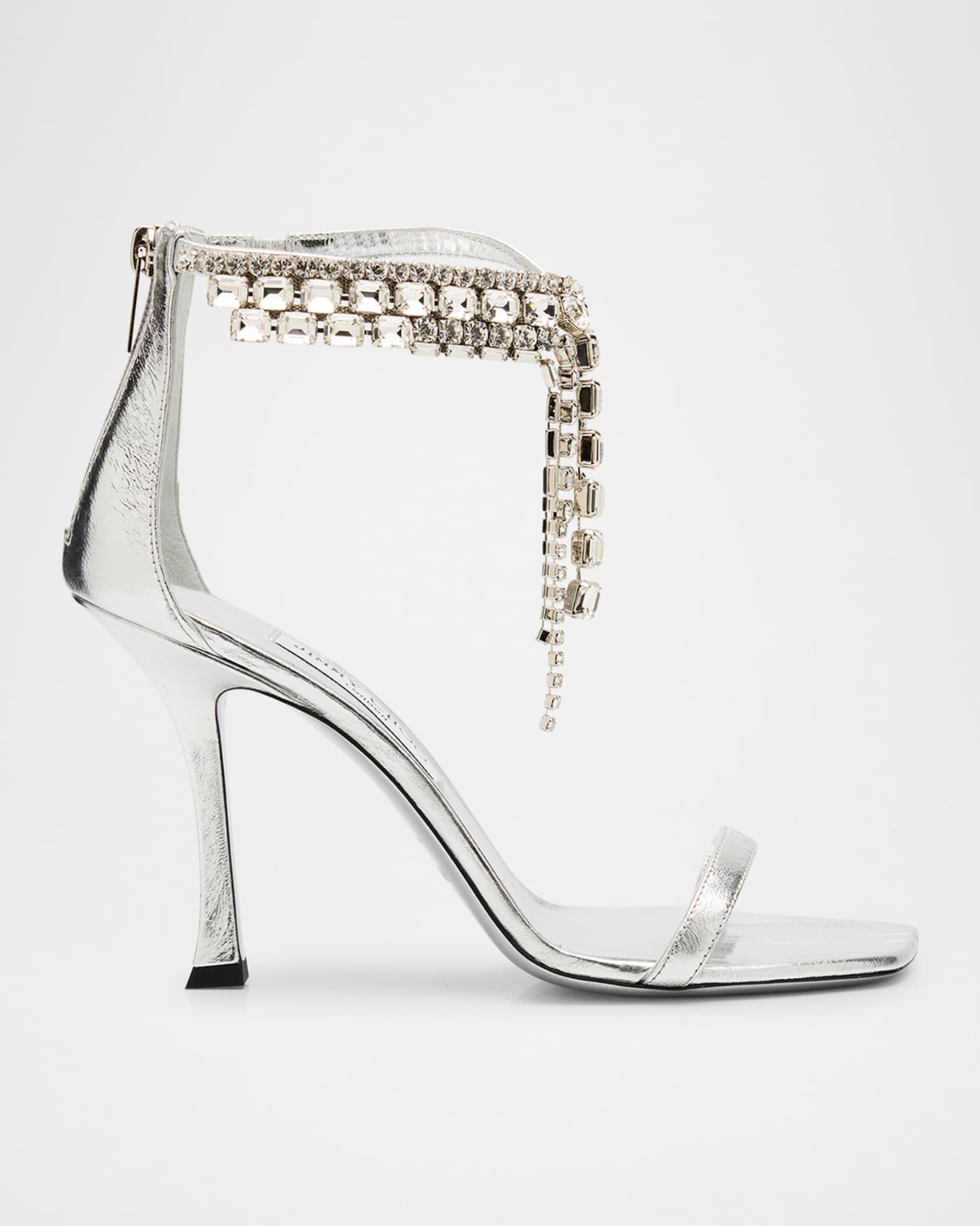Verity Metallic Leather Crystal-Cuff Sandals 0