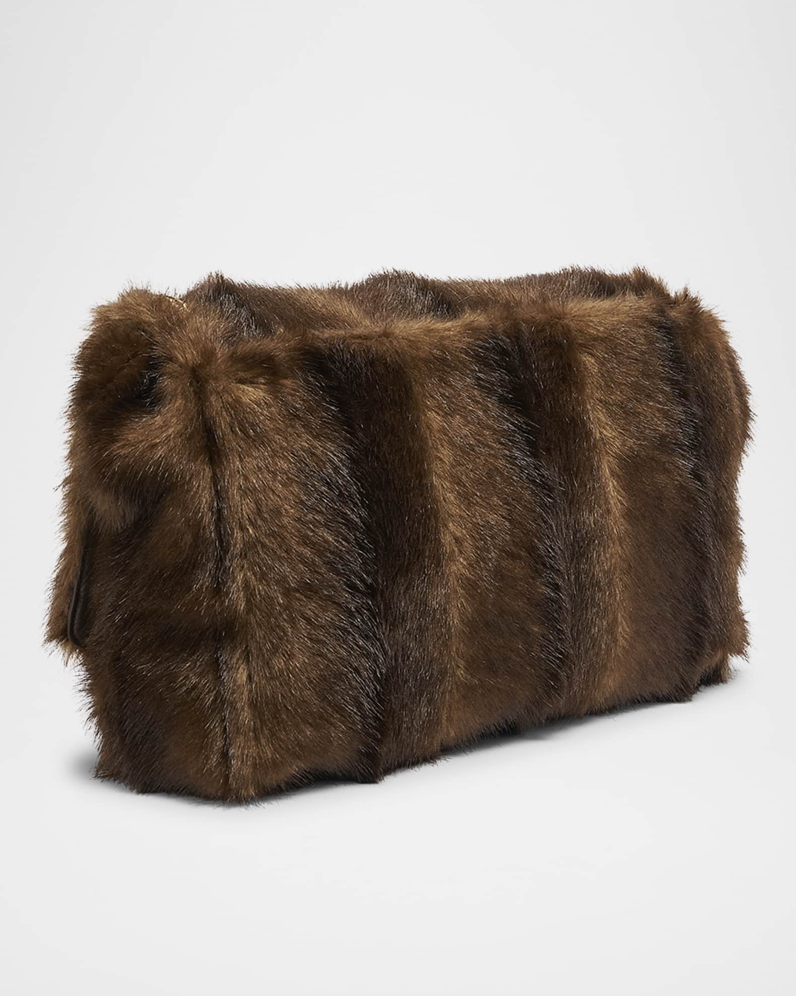 Saint Laurent Niki Large YSL Shoulder Bag in Faux Fur Neiman Marcus