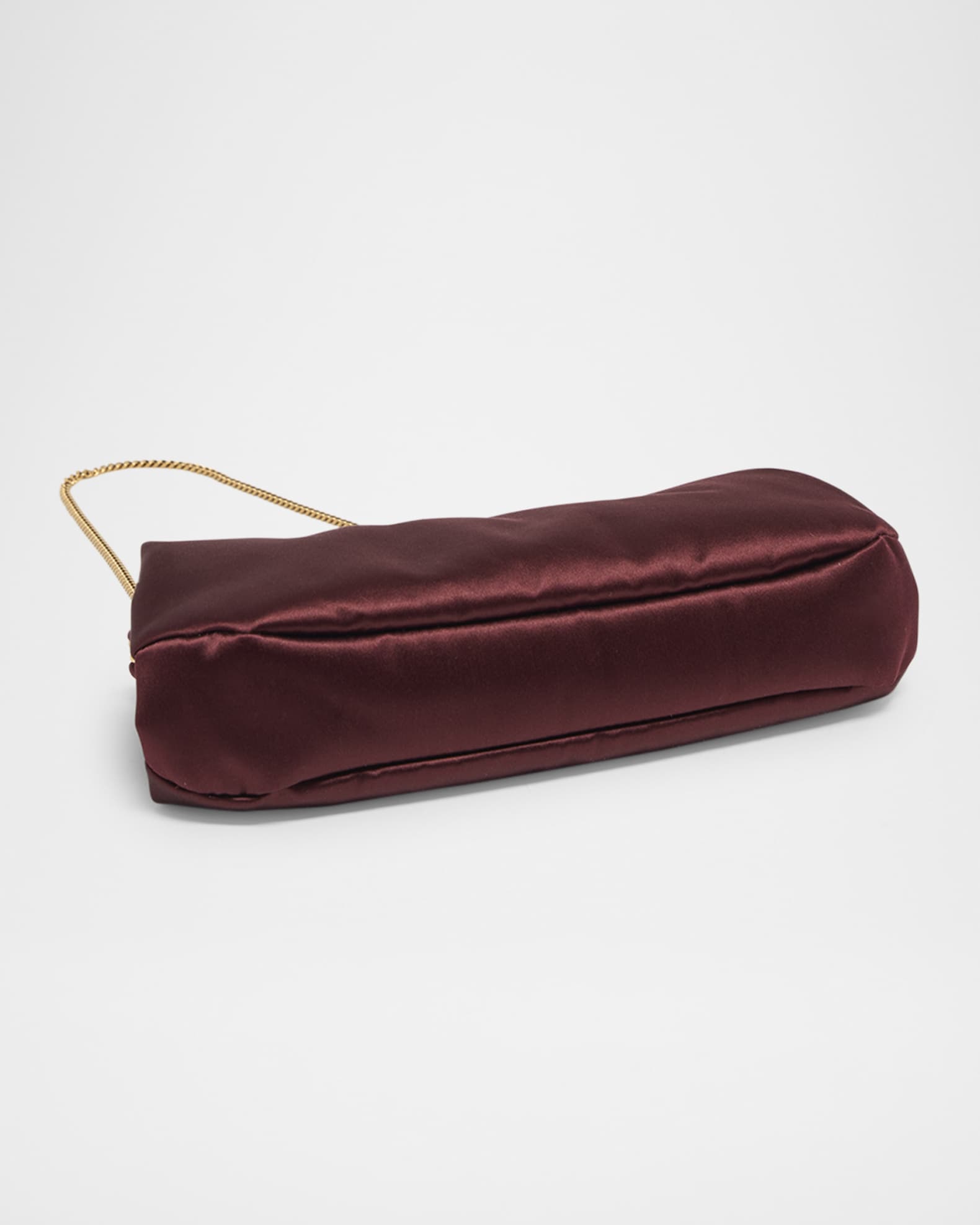 Small Clutch Bag in Satin with Chain 1