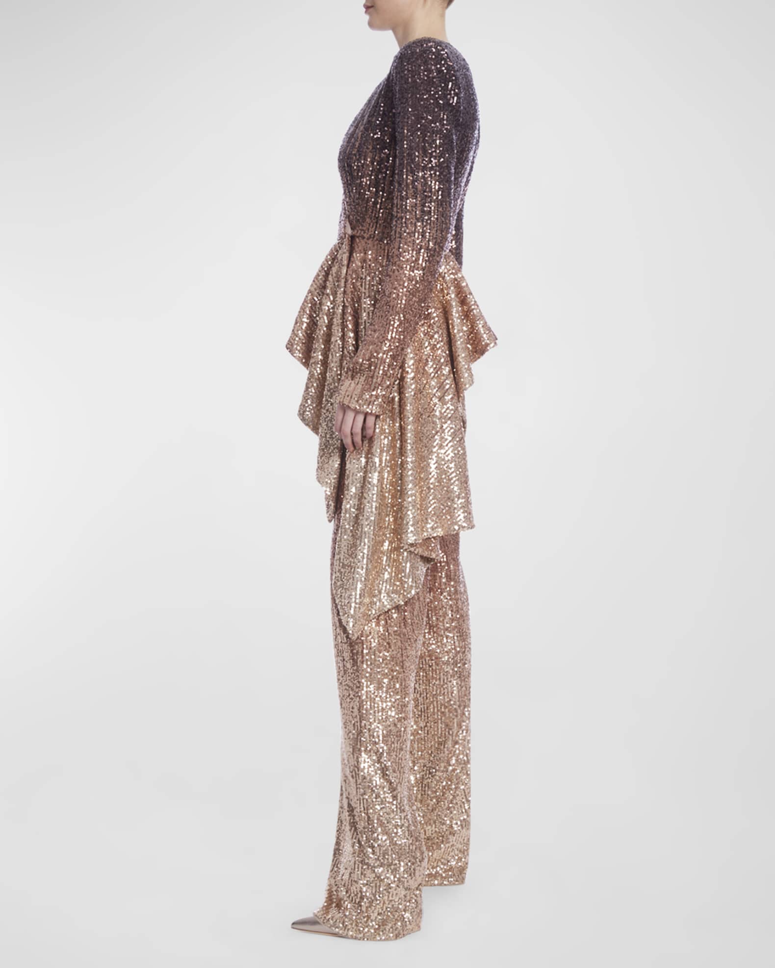 High-Rise Ombre Sequin Pants 1